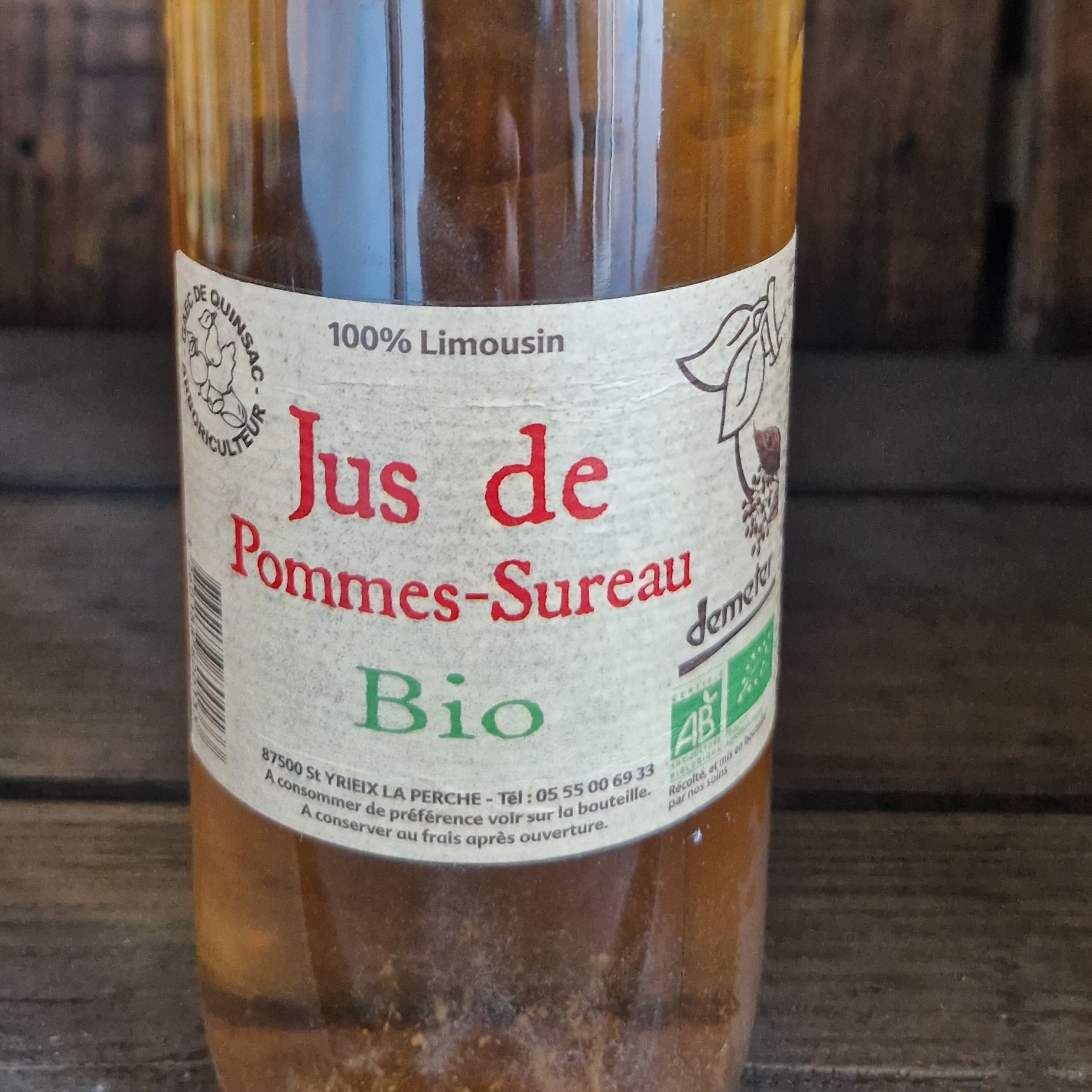 Jus de pomme/sureau 1L Bio et demeter