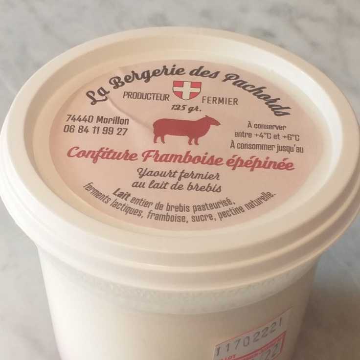 Yaourt au lait de brebis framboise