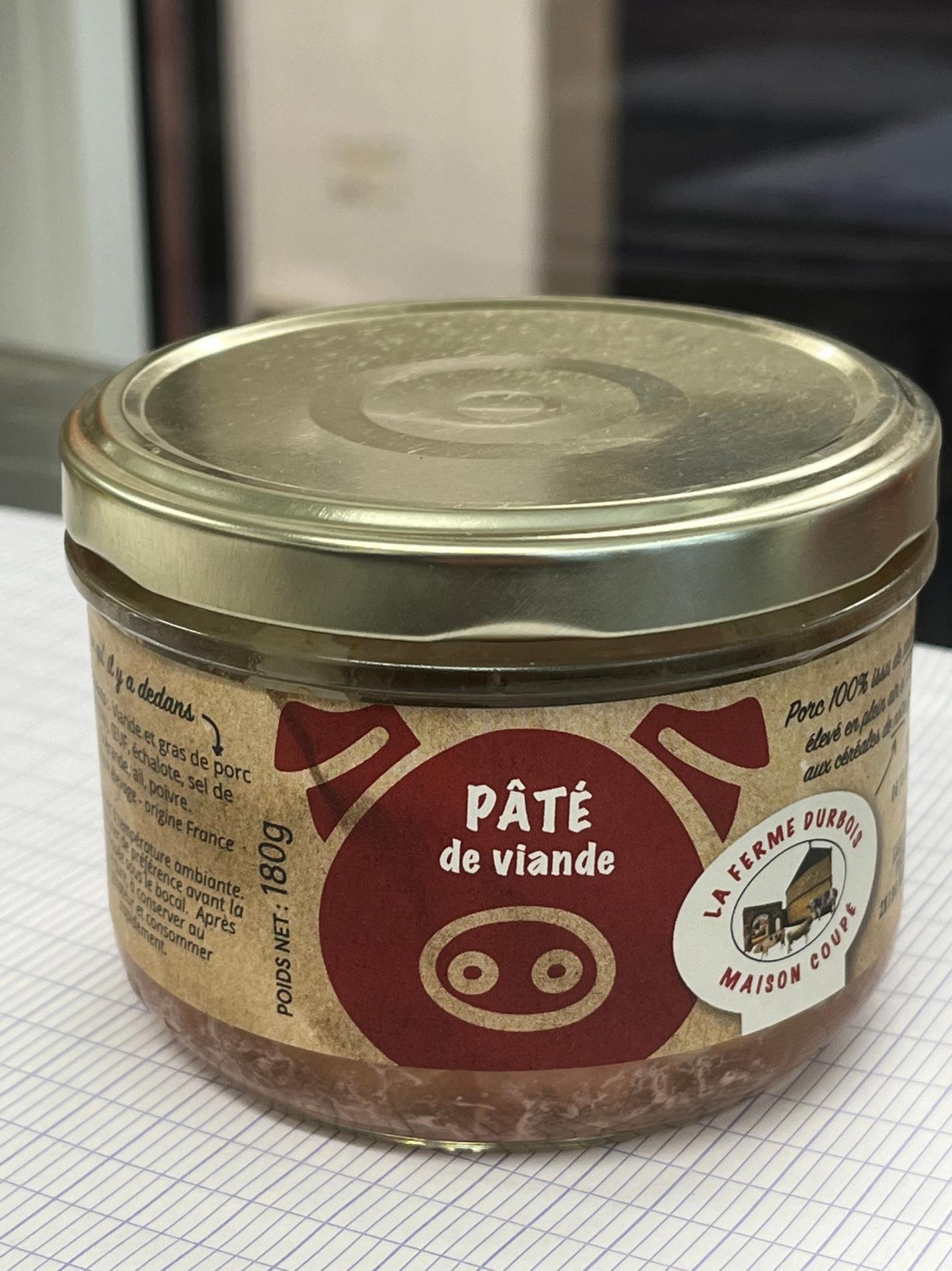 Pâté de viande pur porc - 180g