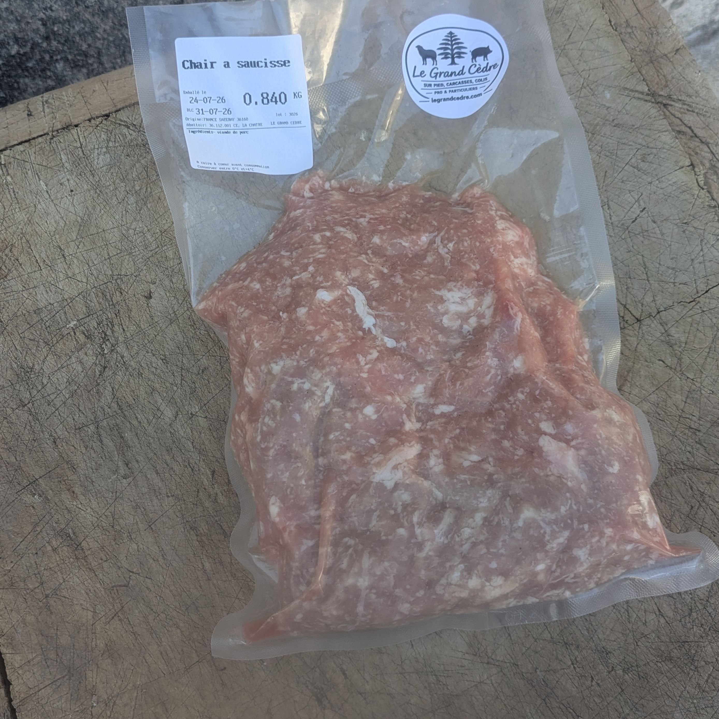 Chaire a saucisses nature