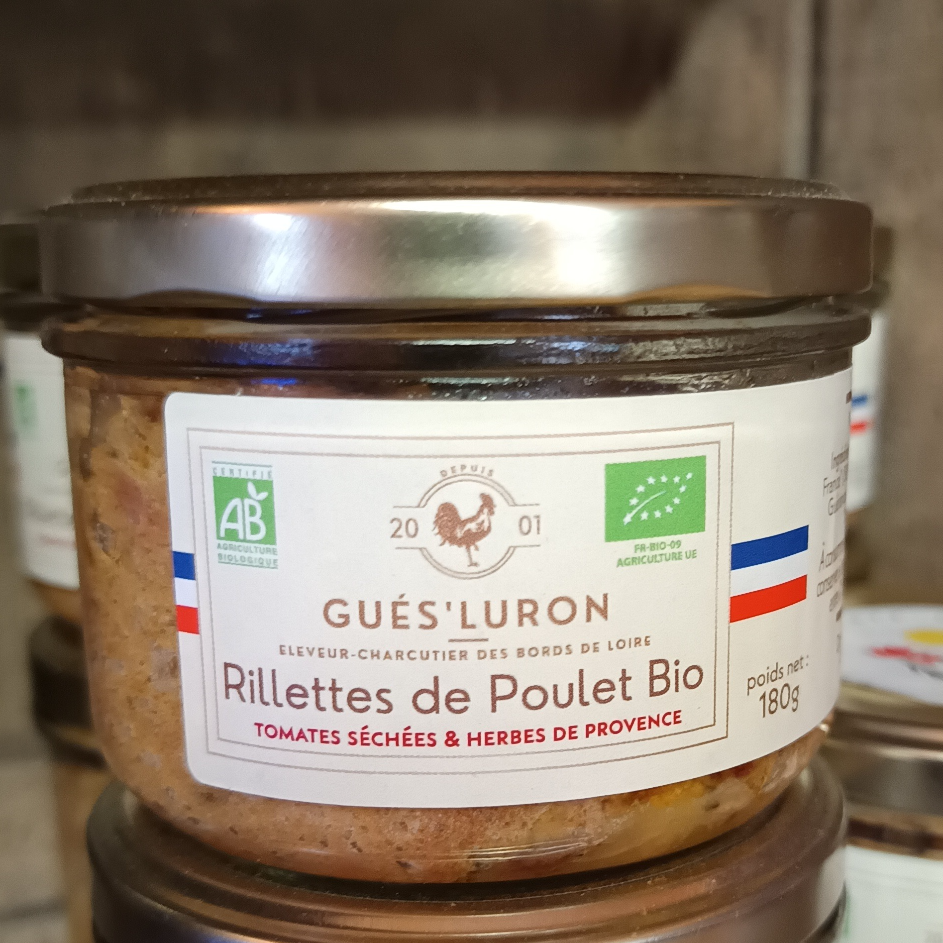 Rillettes de poulet aux tomates séchées et herbes Bio