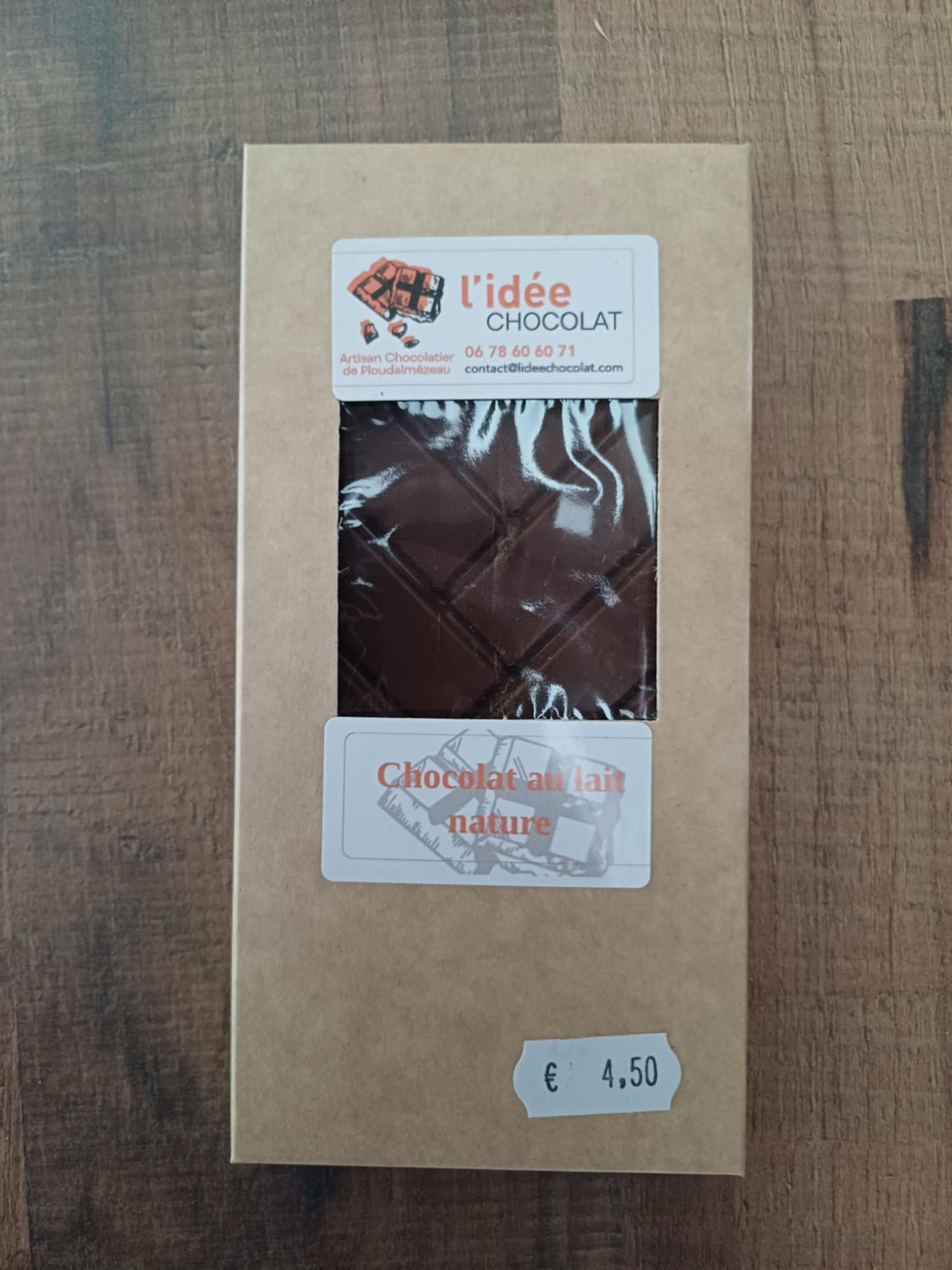 Tablette de chocolat lait nature 80g