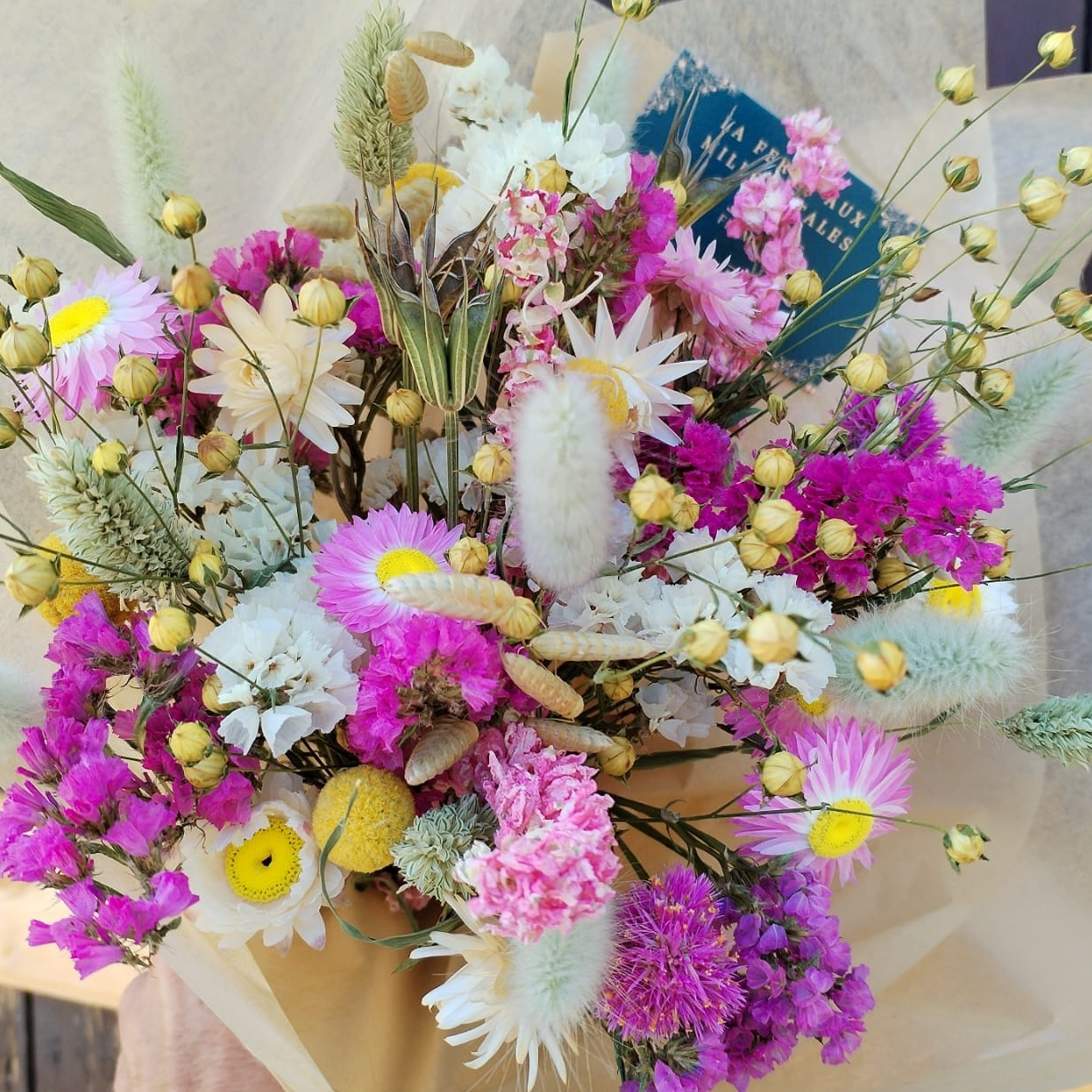 Bouquet sec - "Toulouse" - Tons roses