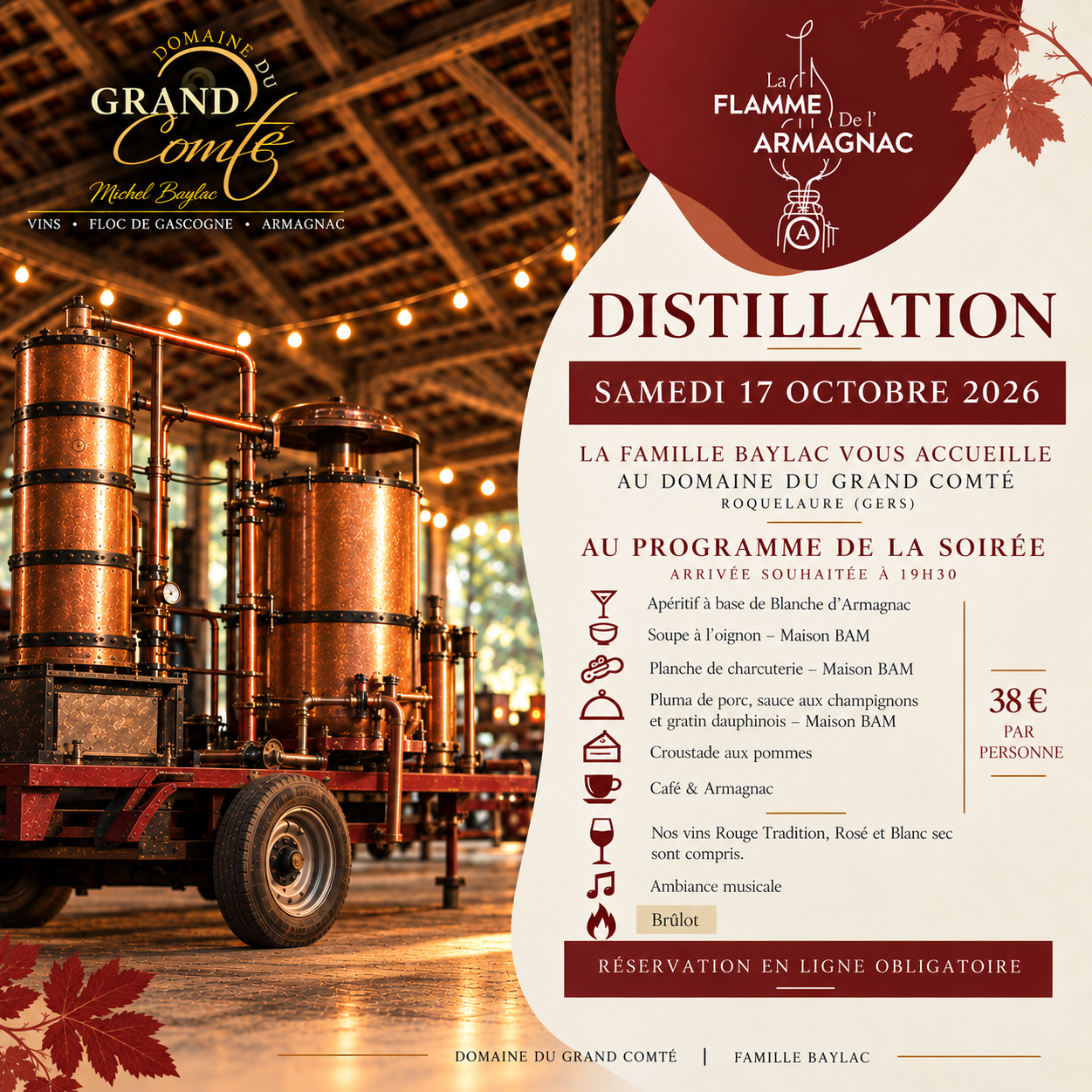 Soirée Distillation Samedi 17 Octobre 2026