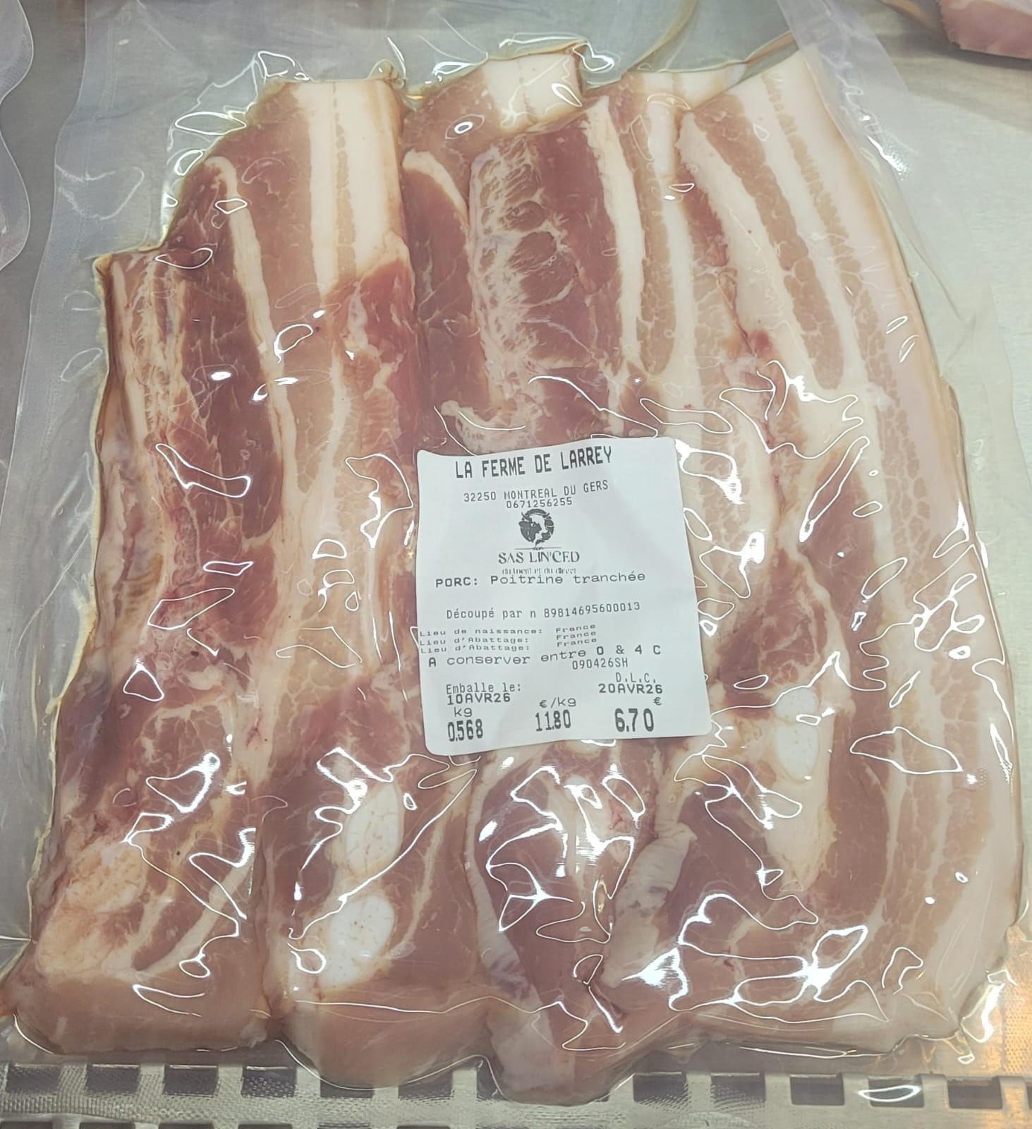 POITRINE TRANCHEE (selon disponibilité) - 500g