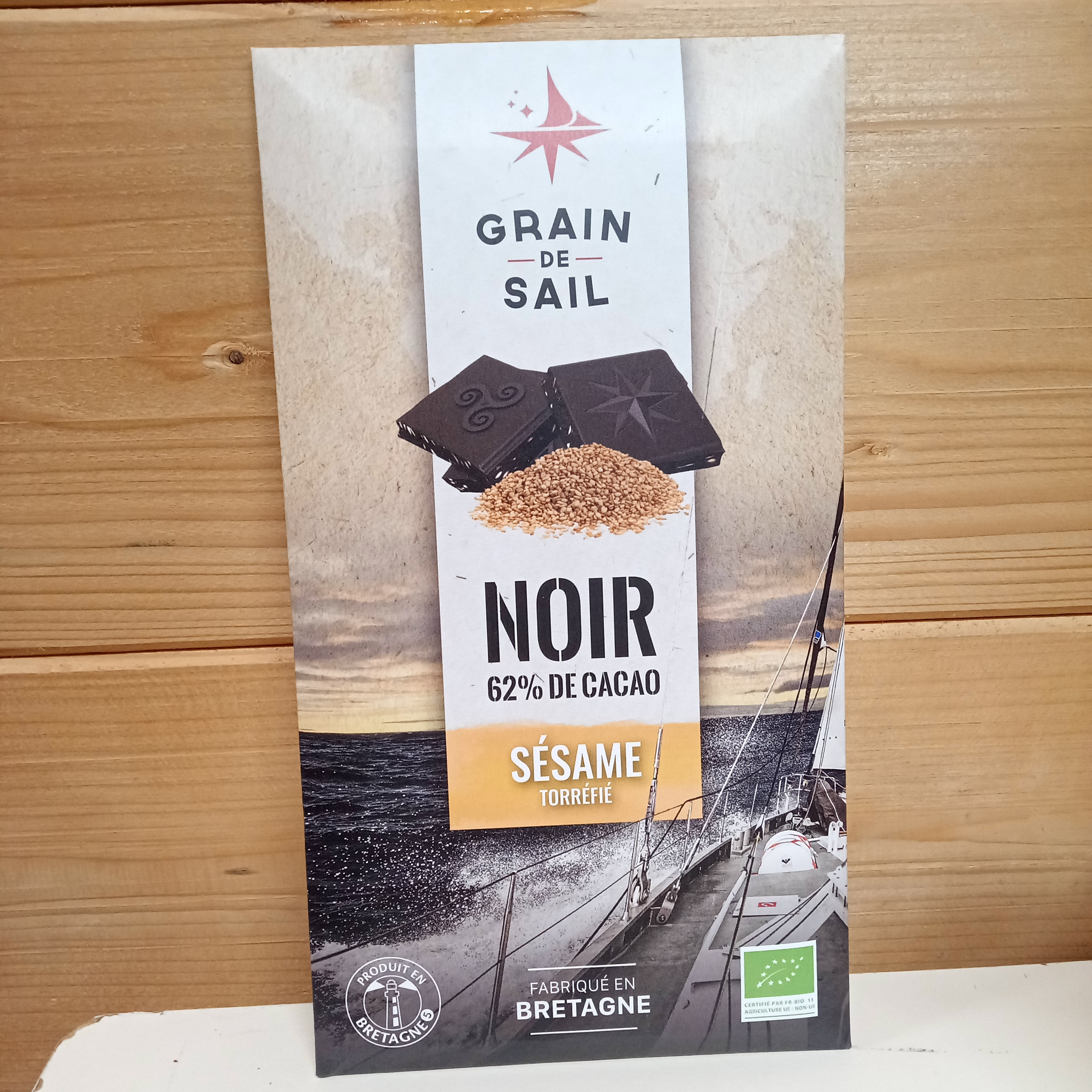 Chocolat Noir Sésame torréfié - 100g