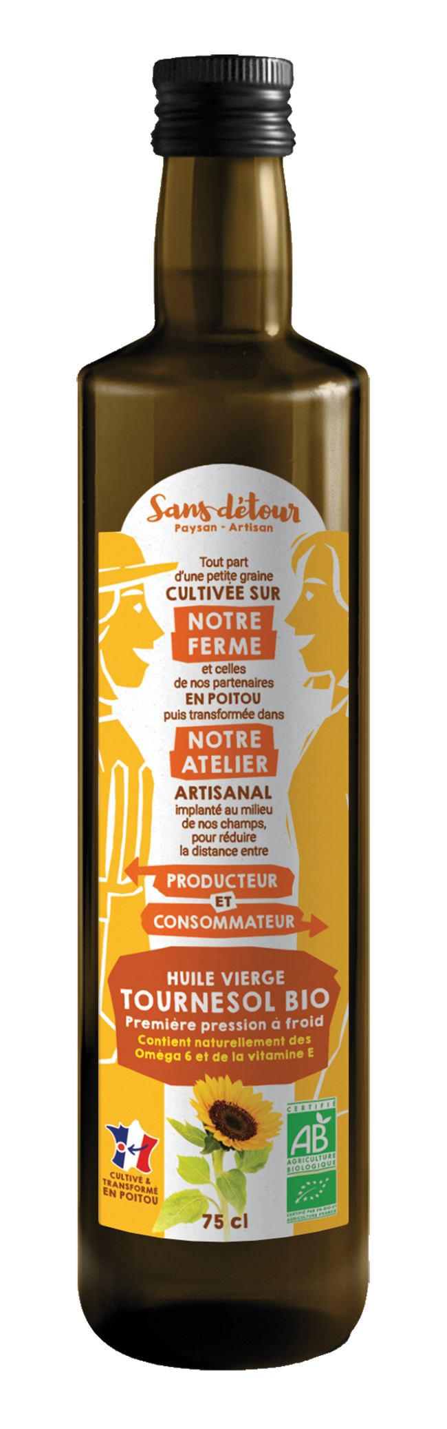 Huile vierge tournesol - 0,75l