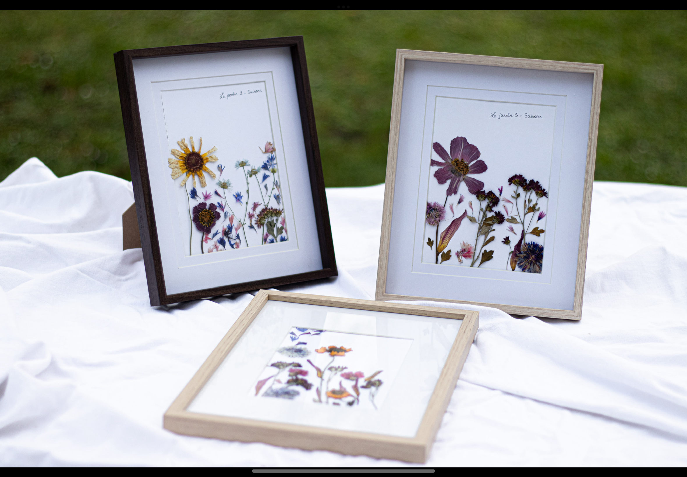 Composition de fleurs pressées - Le jardin 1, 2 et 3 🌸