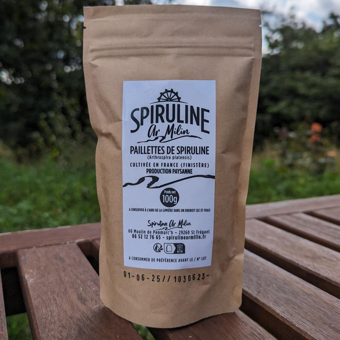 Spiruline sèche en paillettes - sachet de 100 g