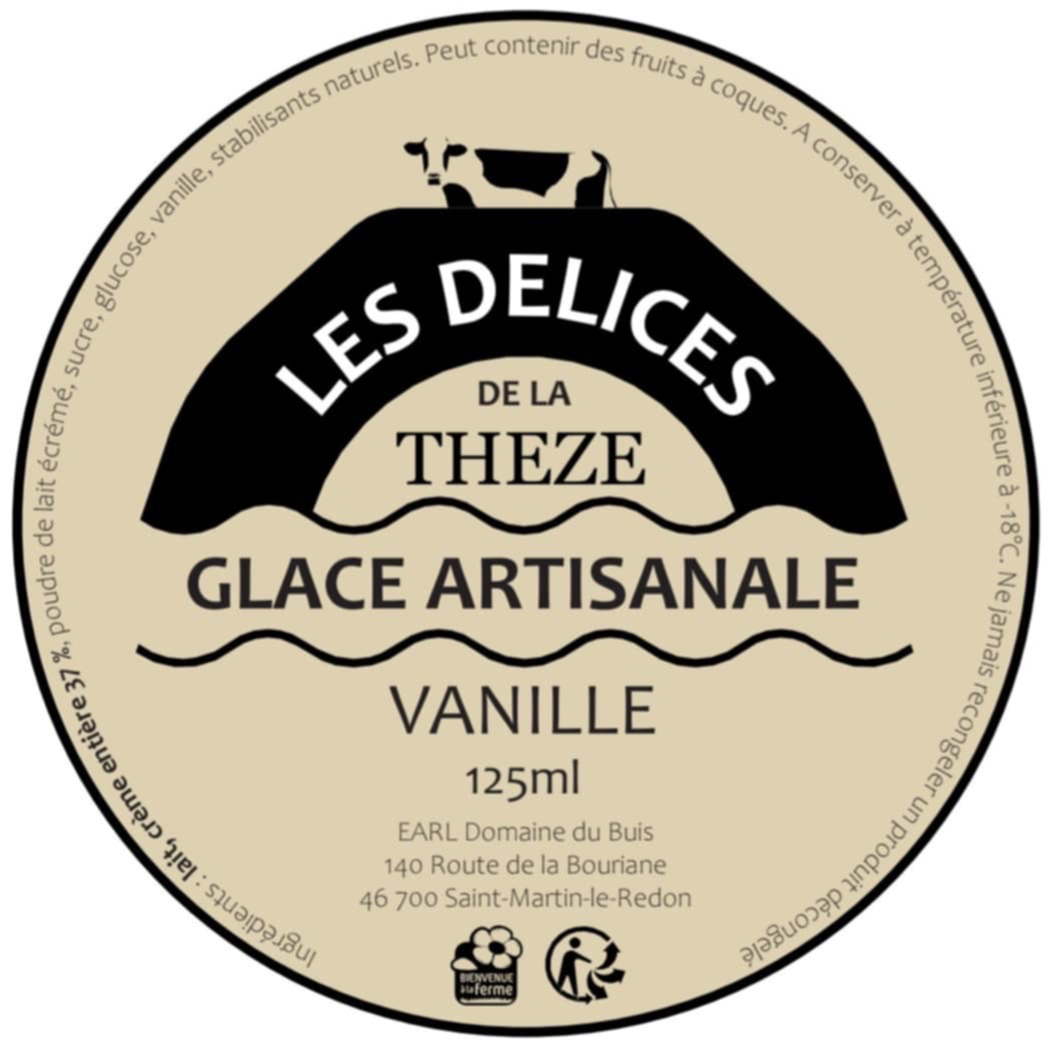 Glaces vanille au lait de vache 125ml