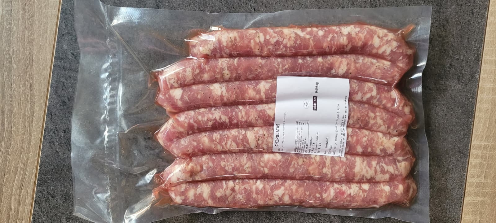 CHIPOLATAS (Porc élevé en plein air) - 1kg