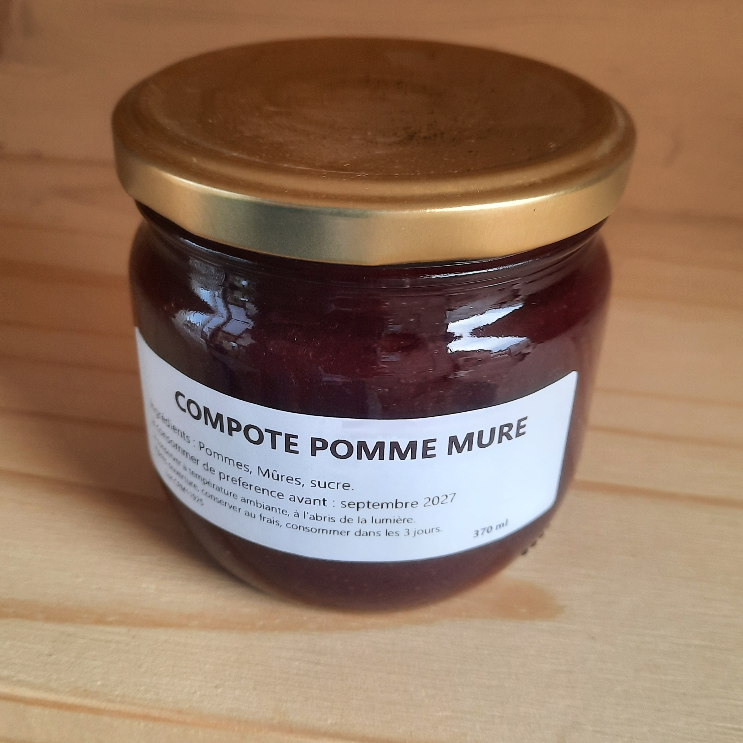 Compote pomme mûres - 370ml