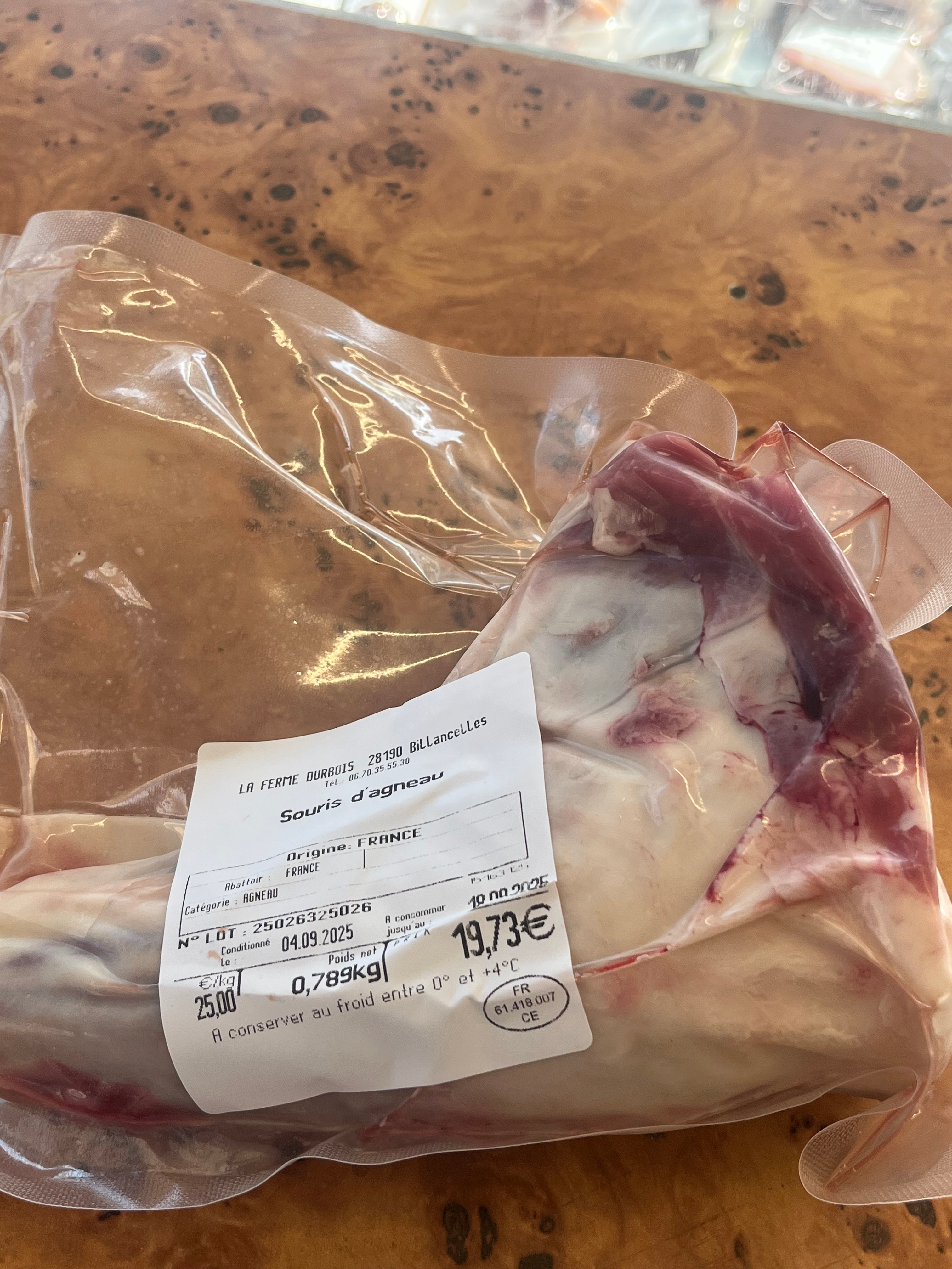 Souris   d'agneau fermier - ferme durbois - 0,8kg
