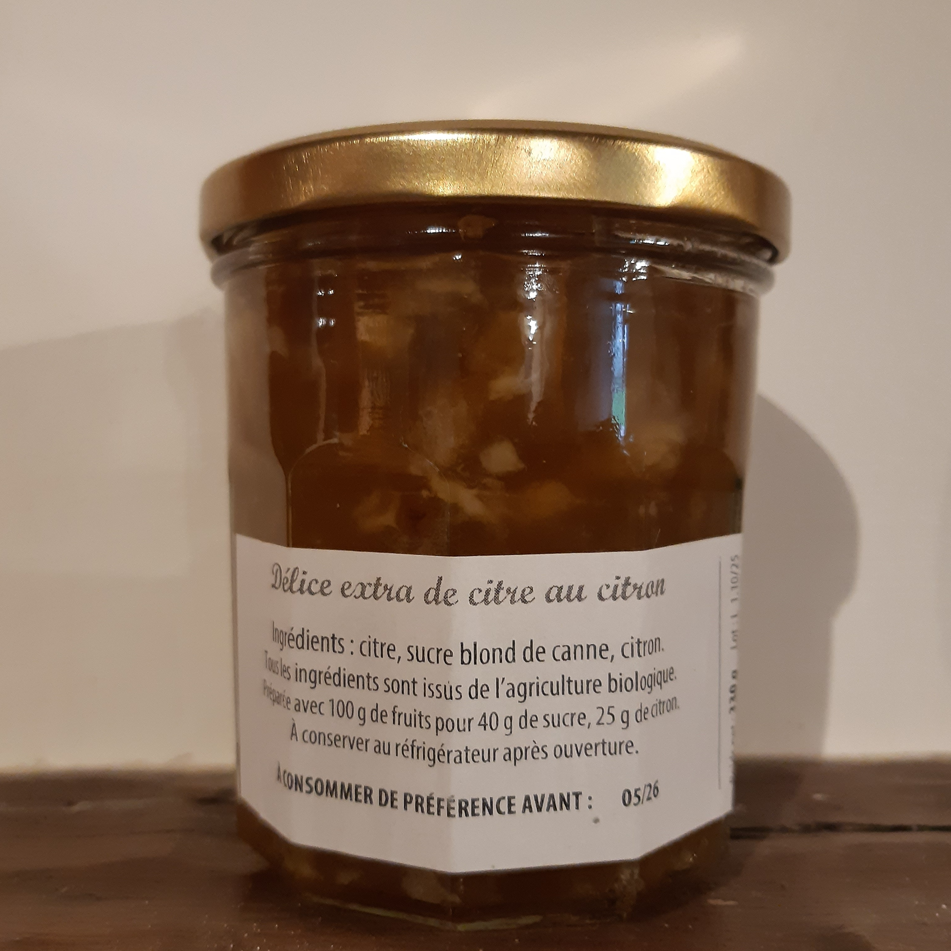 CONFITURE DELICE EXTRA DE CITRE AU CITRON