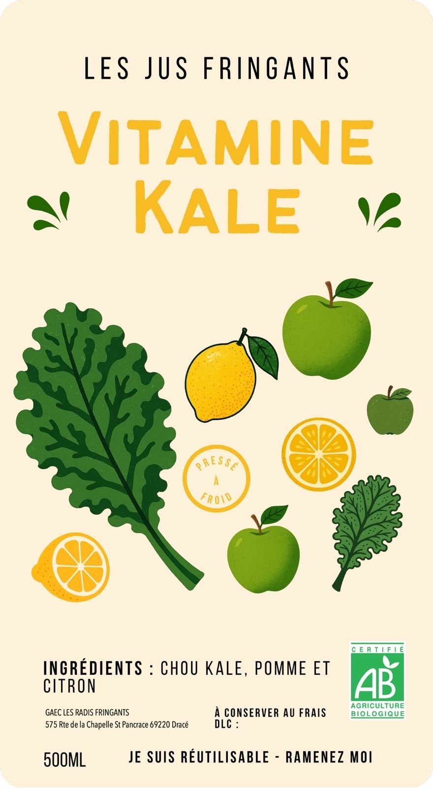 JUS FRINGANTS "Vitamine Kale" 500 ml