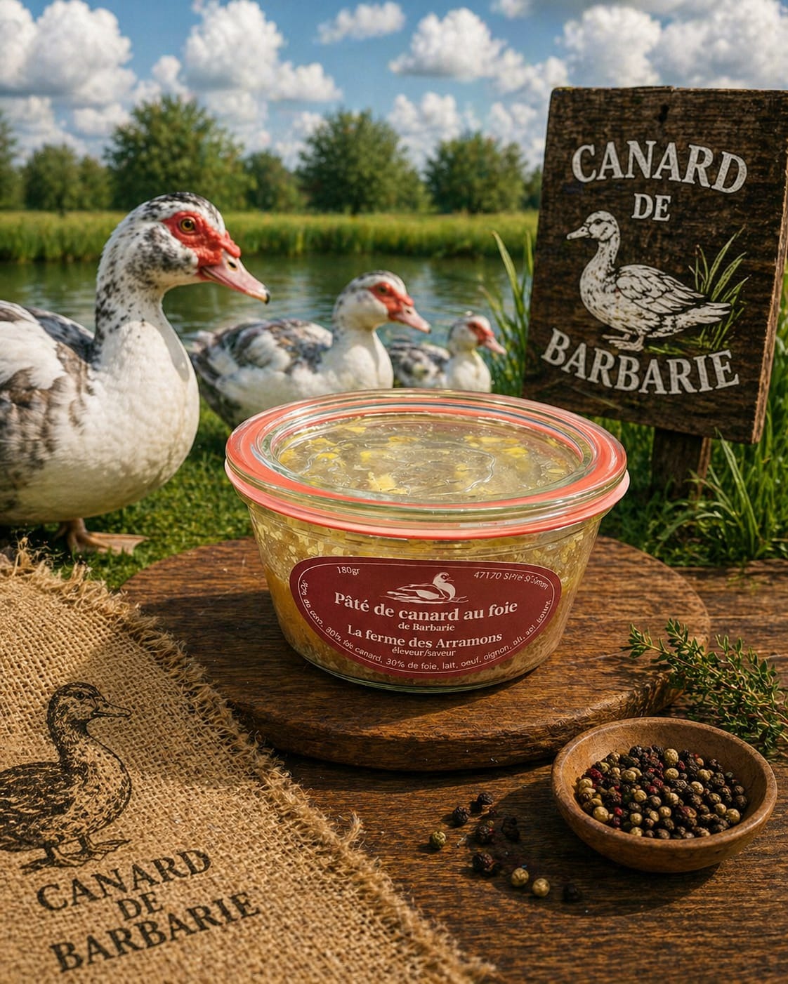 PATE DE CANARD DE BARBARIE AU FOIE - 180g