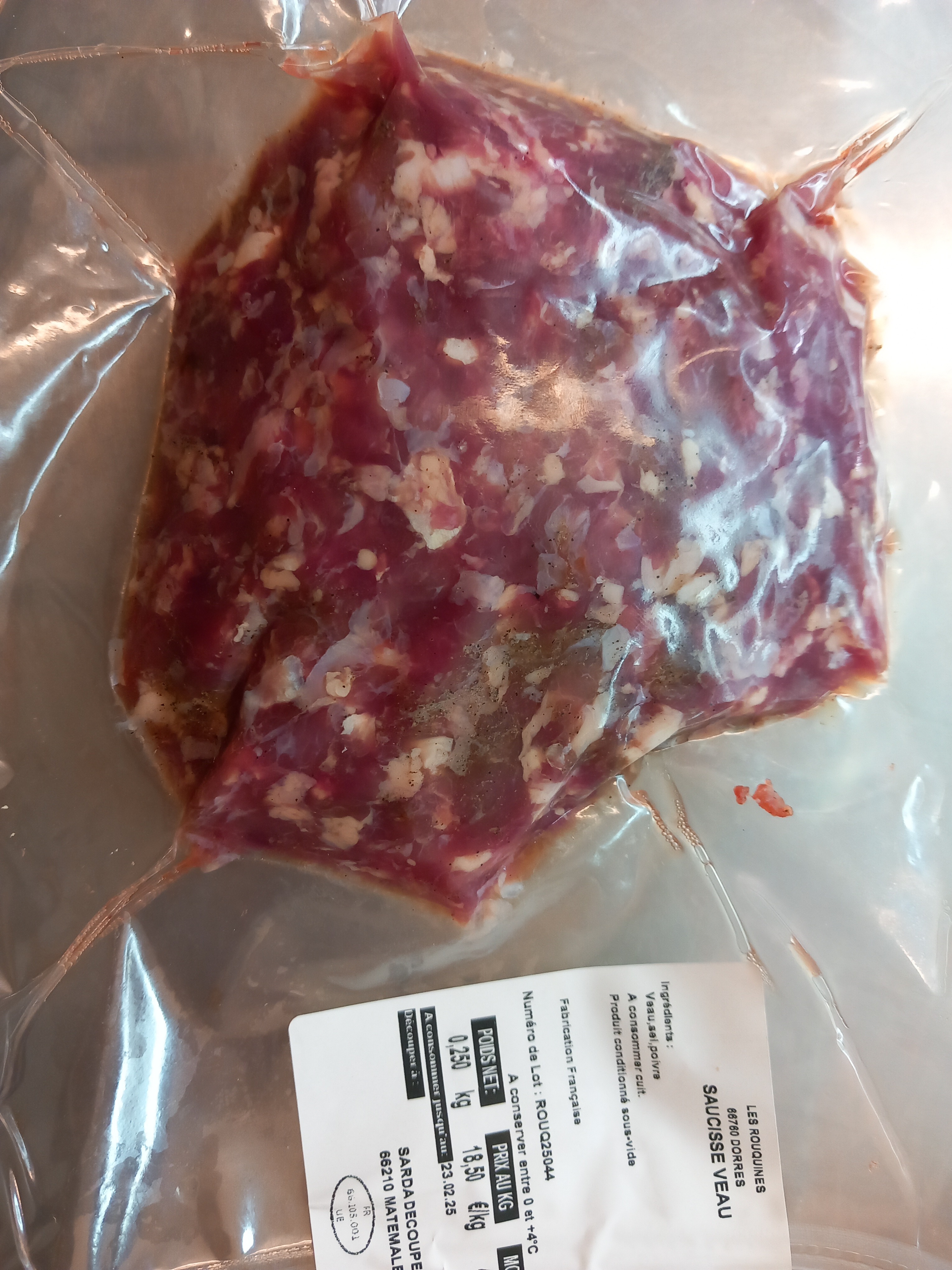 Chair à saucisse de VEAU 🏠❄️ - 200g