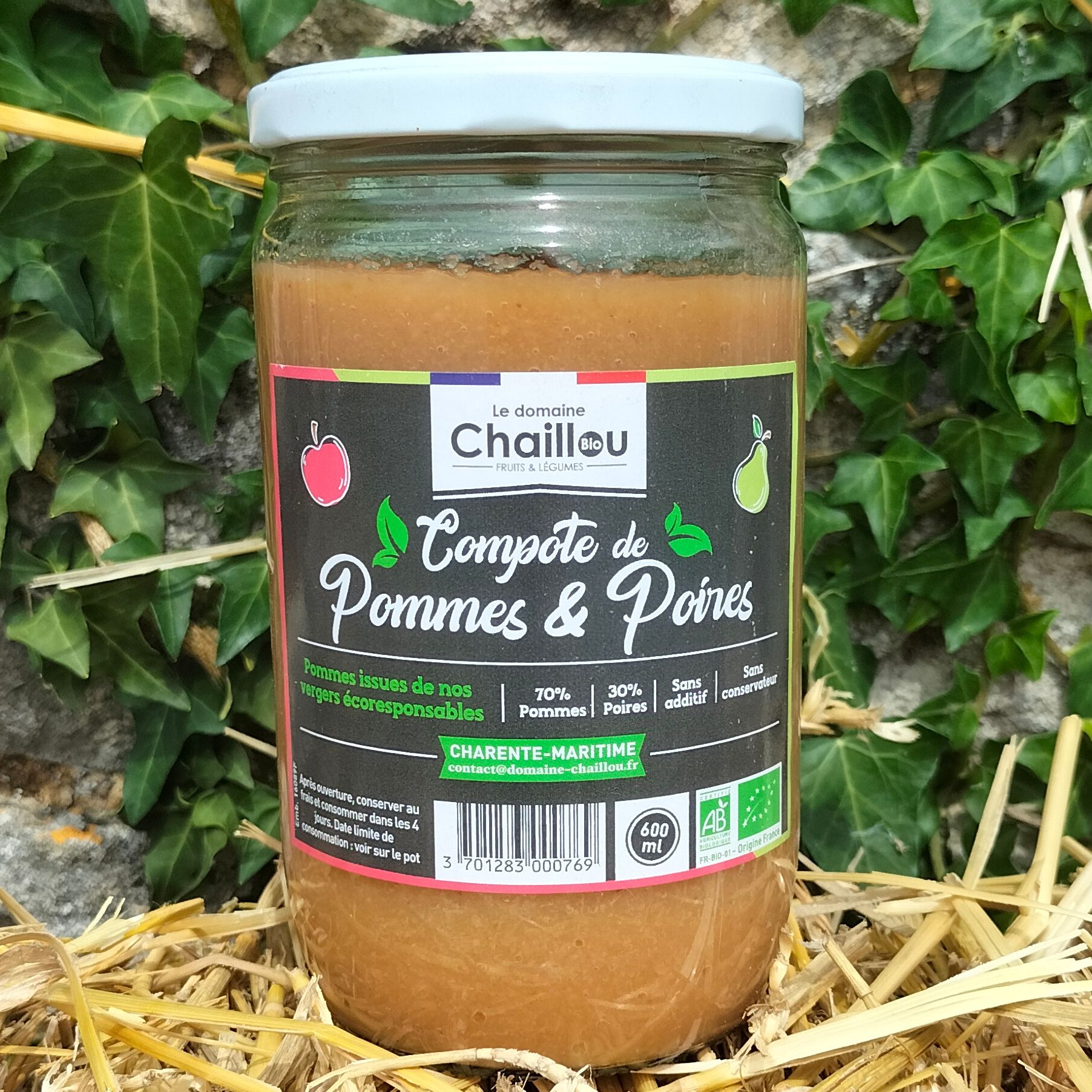Compote pomme poire BIO - Domaine Chaillou - 730ml