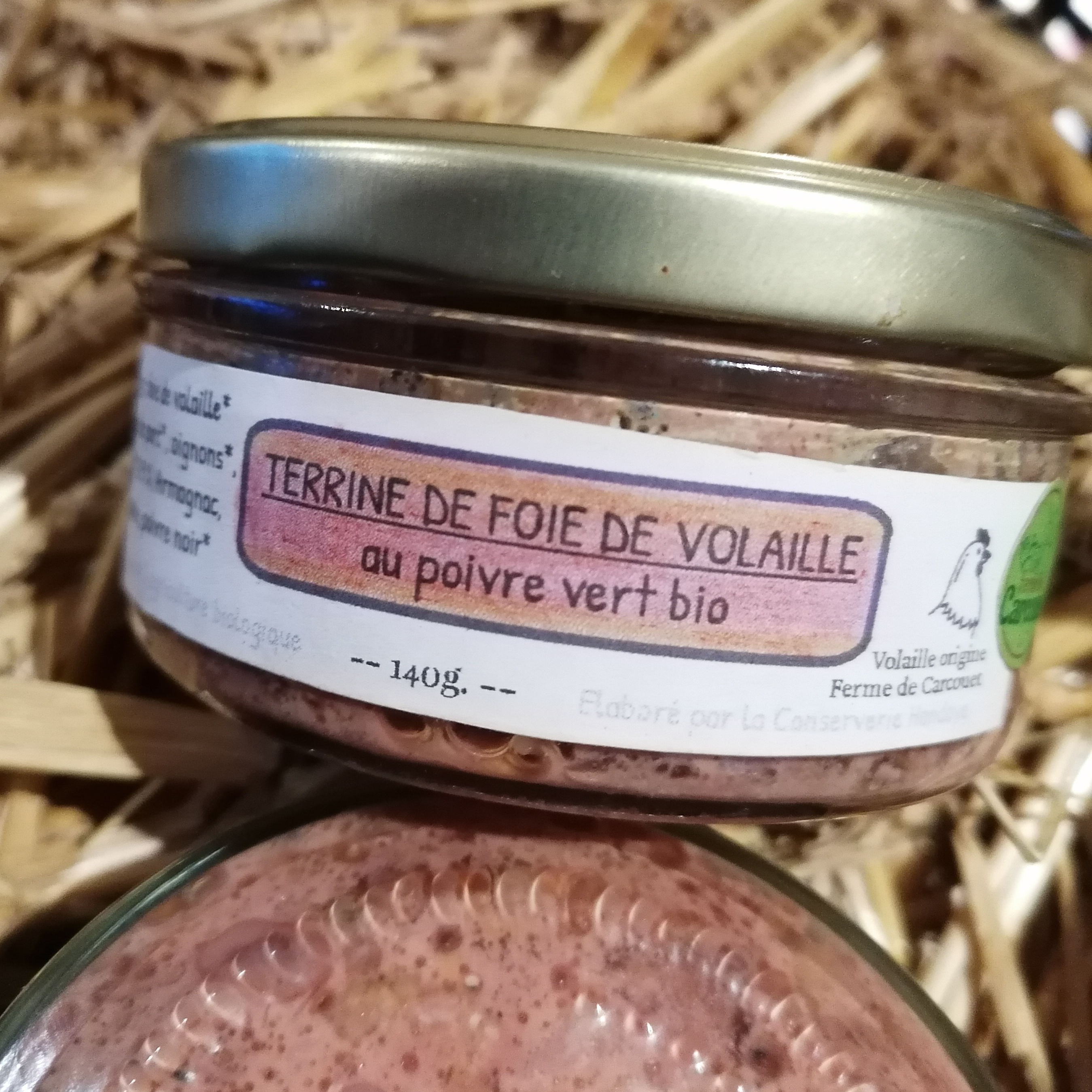 Terrine de foie de volaille au poivre vert - 140g