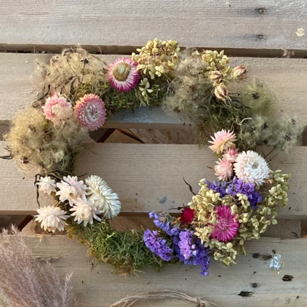 Couronne de fleurs séchées 4