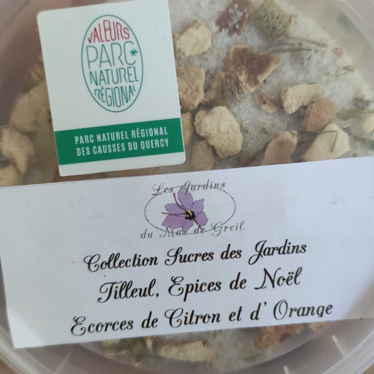 Sucre des jardins Tilleul, épices de noël, écorces d’agrumes