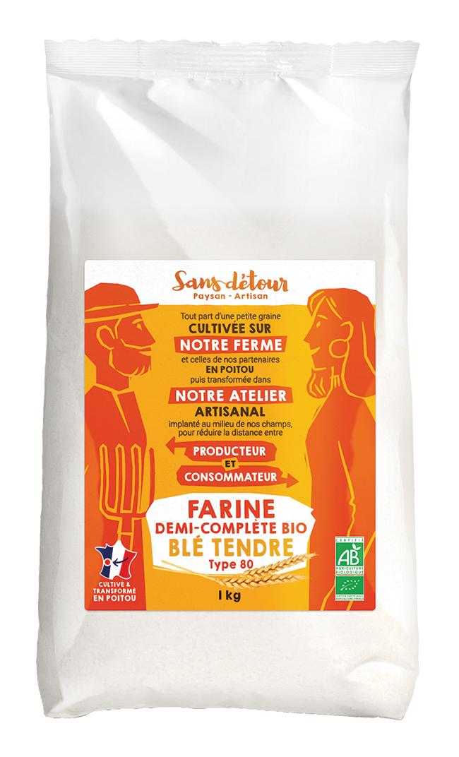 Farine demi-complète T80 - 1kg