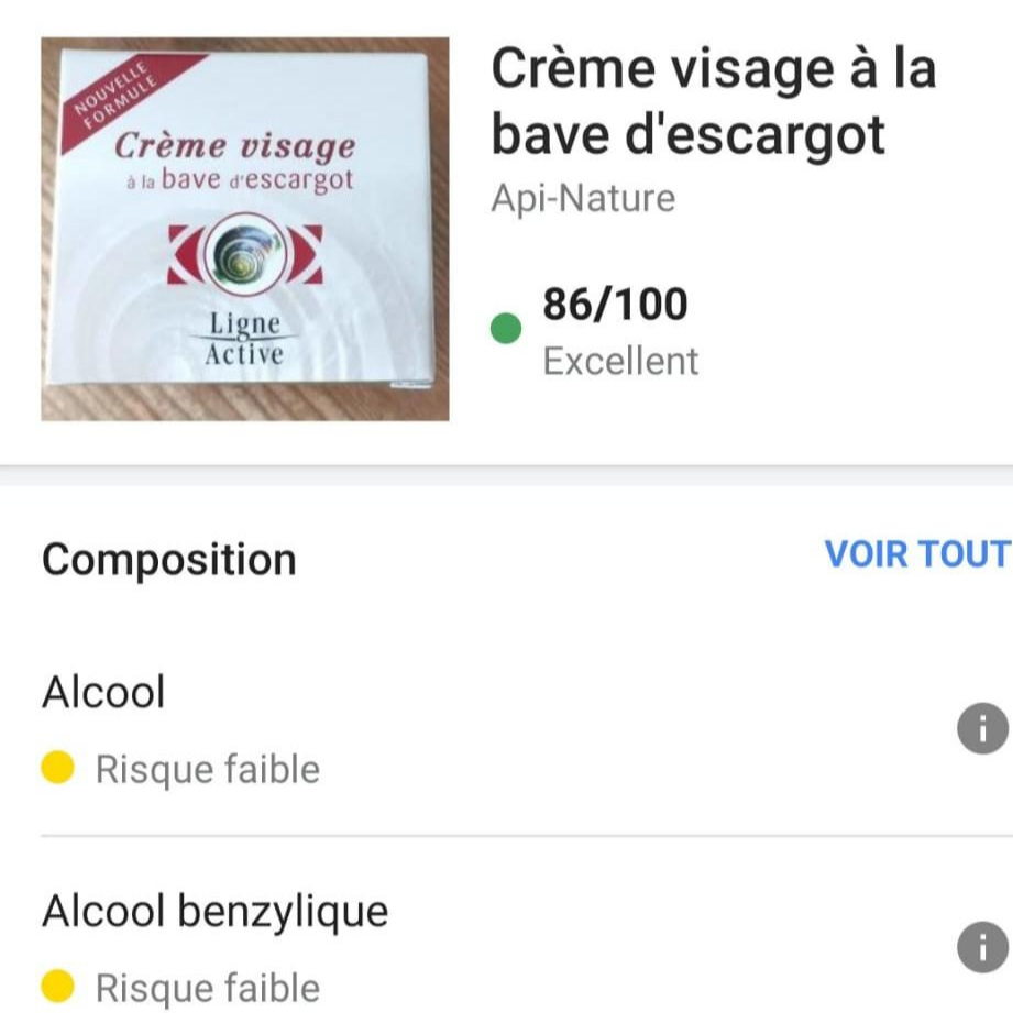 crème à la bave d'escargots