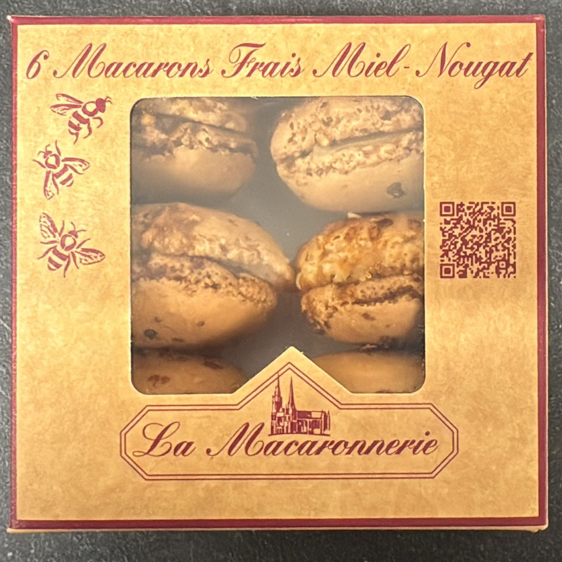 6 macarons miel nougat Famille POIRIER - Spécialité chartraine - 200g