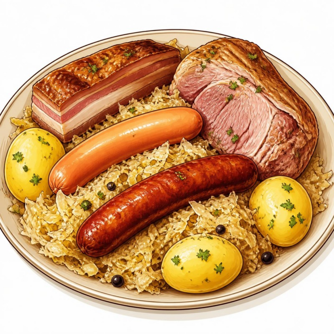 Choucroute 4 viandes pour 2 pers. - 1200g
