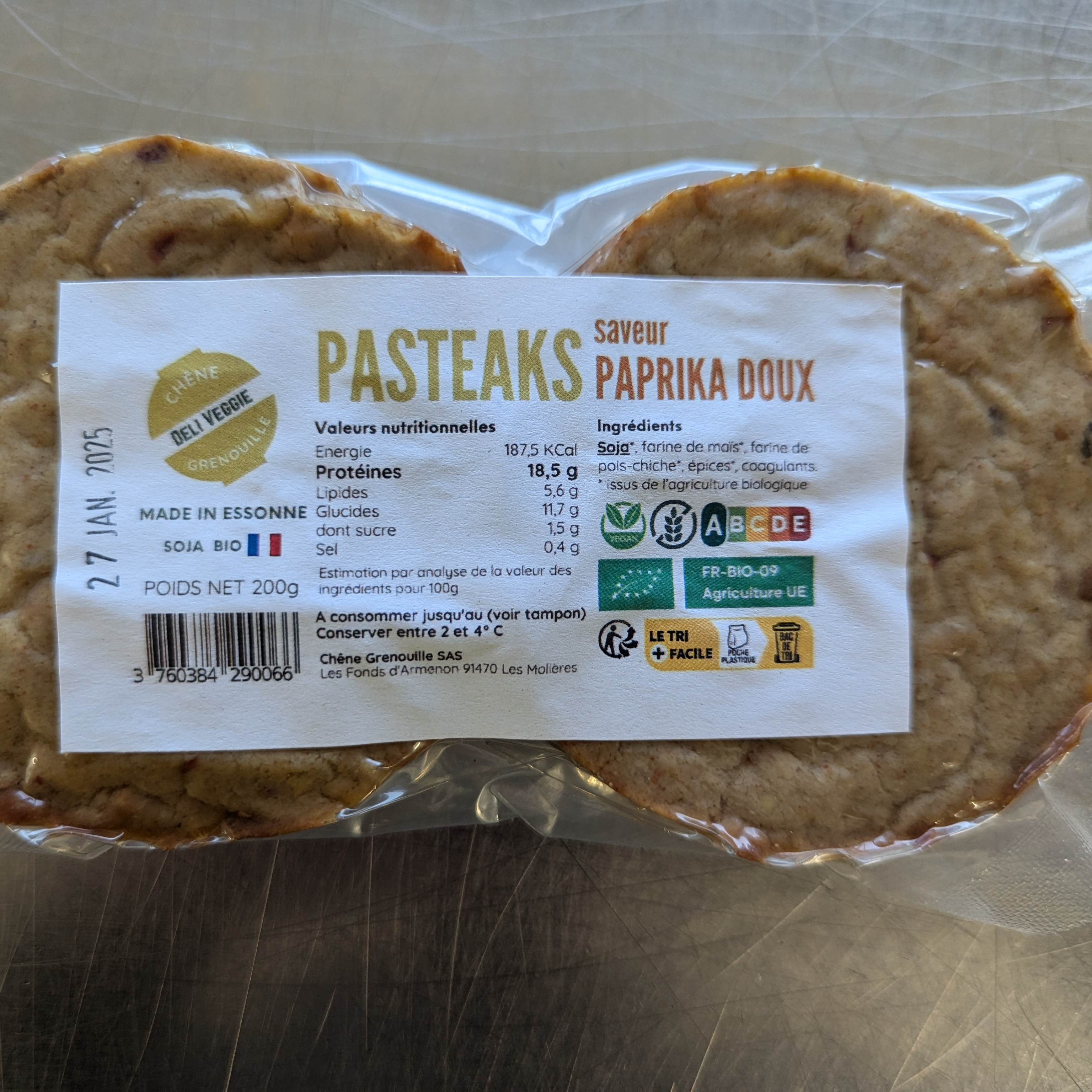 Pasteaks Saveur Paprika Doux BIO par 2 - 200g