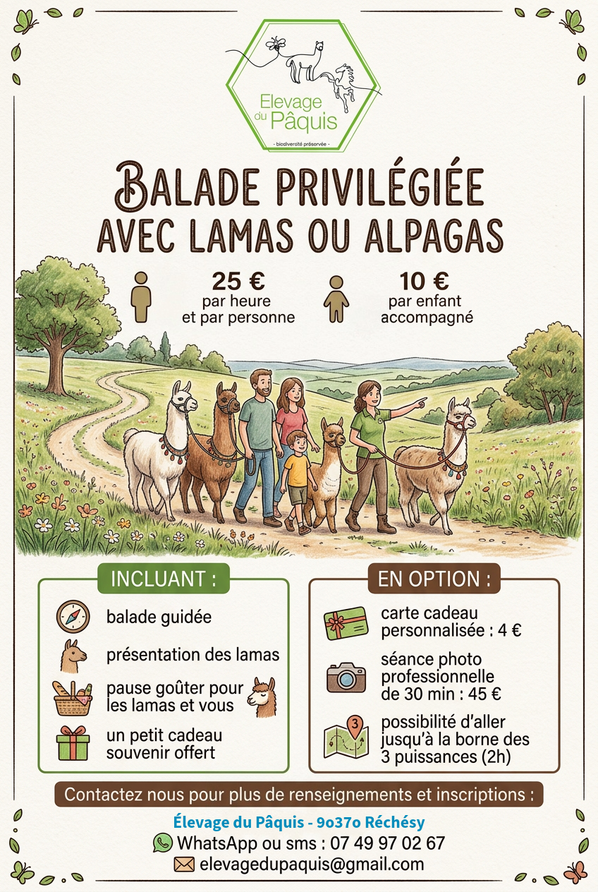 Balade - par heure et par personne adulte