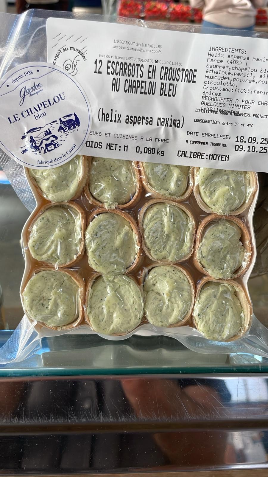 12 Escargots en Croustades au bleu le Chapelou