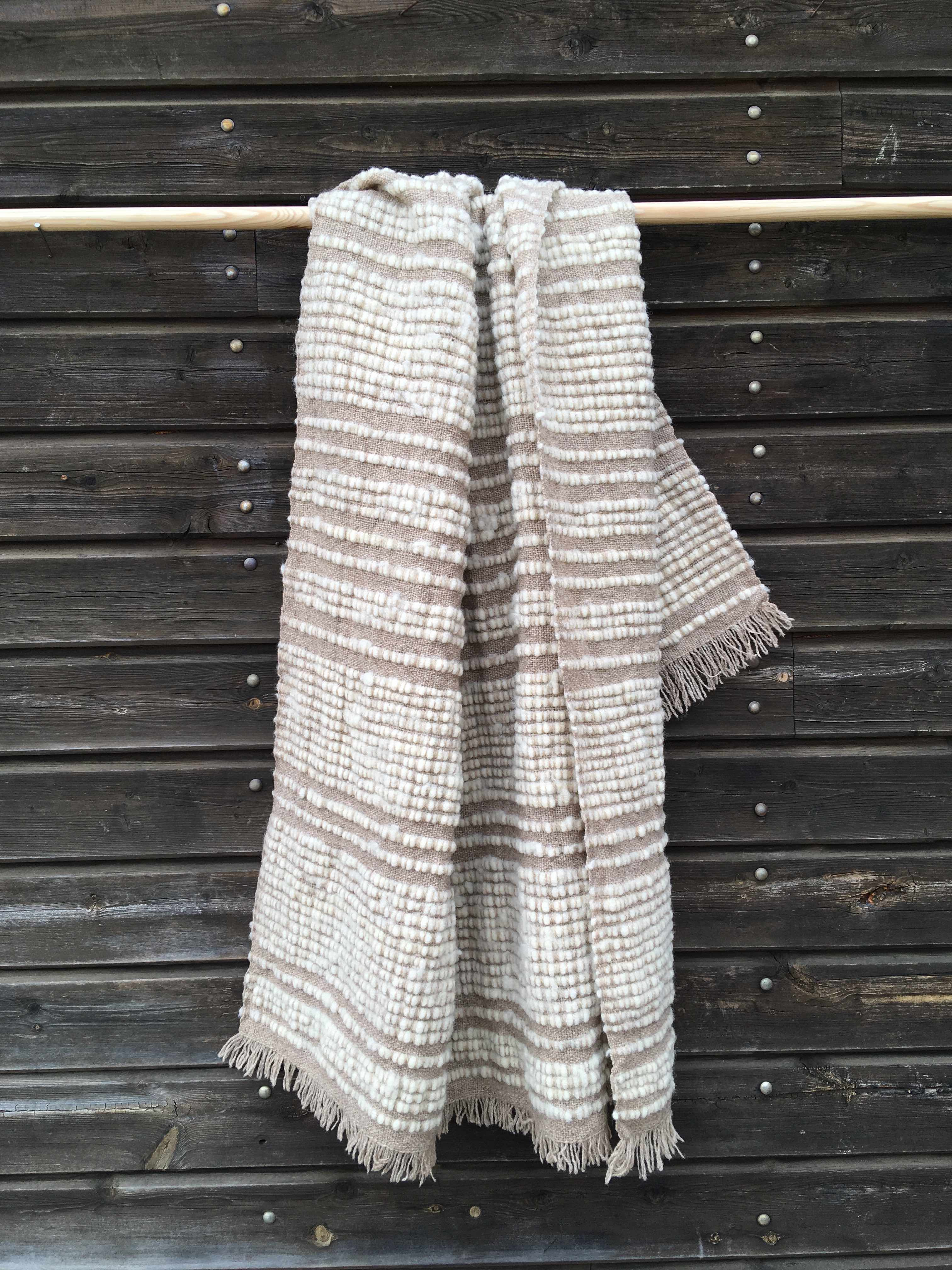 Plaid cardé écru