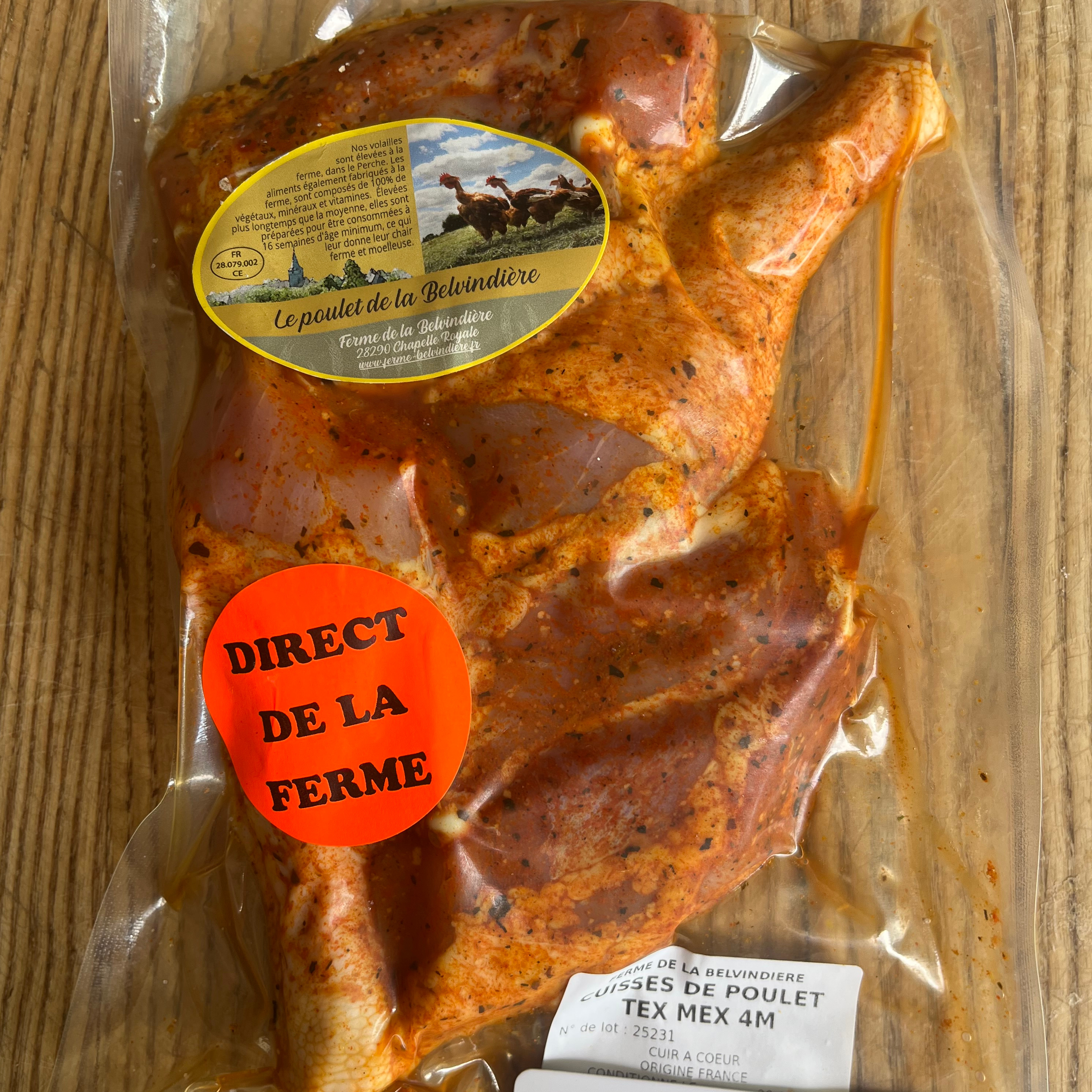Cuisses de poulet fermier tex-mex - 0,55kg