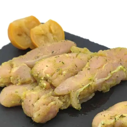 Aiguillettes de poulet marinées Thym/ citron (lot de 8) - 400g