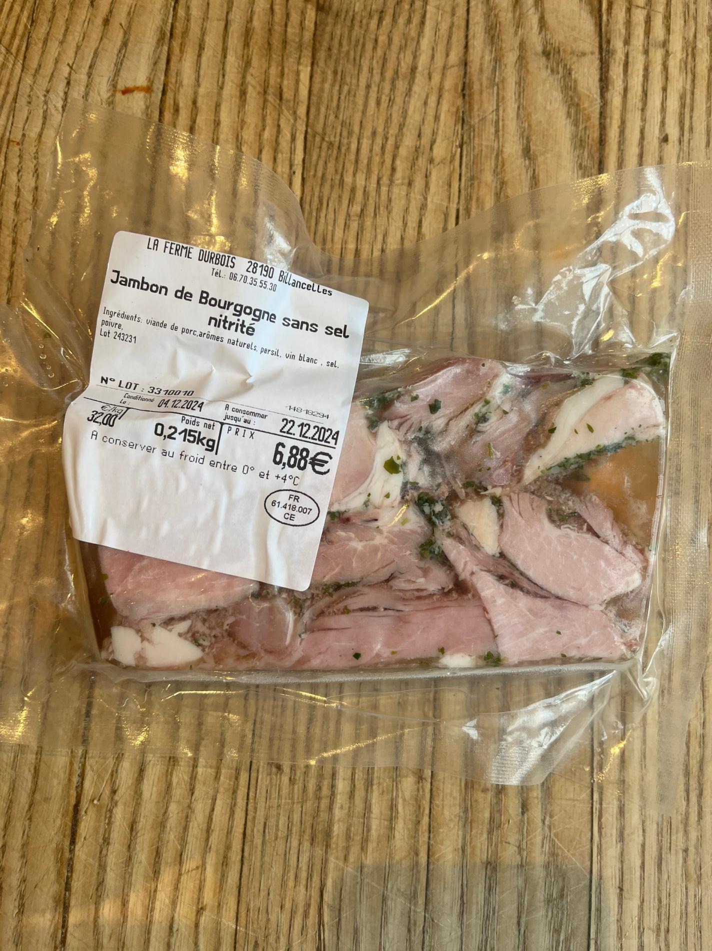 Jambon de bourgogne fermier | ferme durboi - 0,35kg