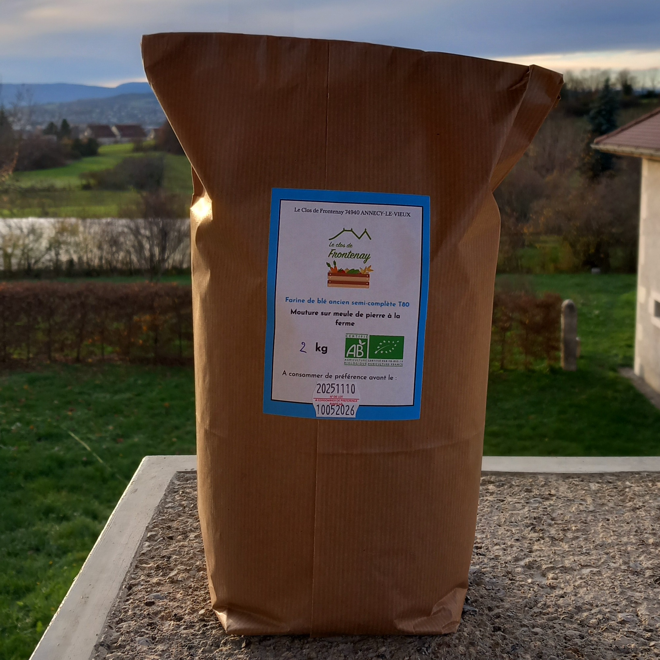 Farine de blé de population "ancien" semi complète T80 - 2kg