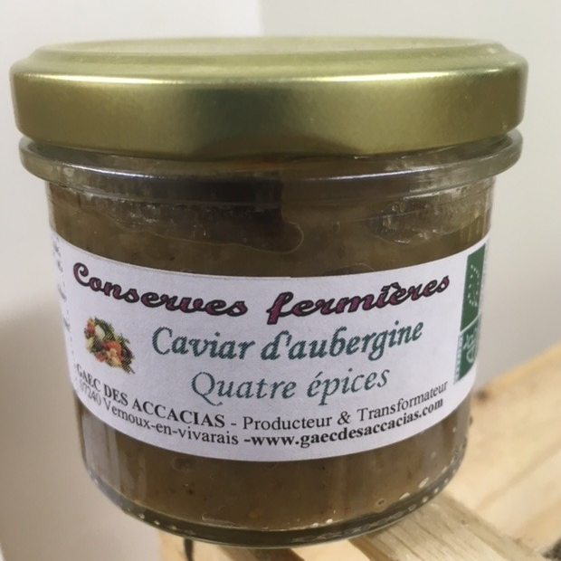 Caviar d'aubergine - quatre épices - 100g