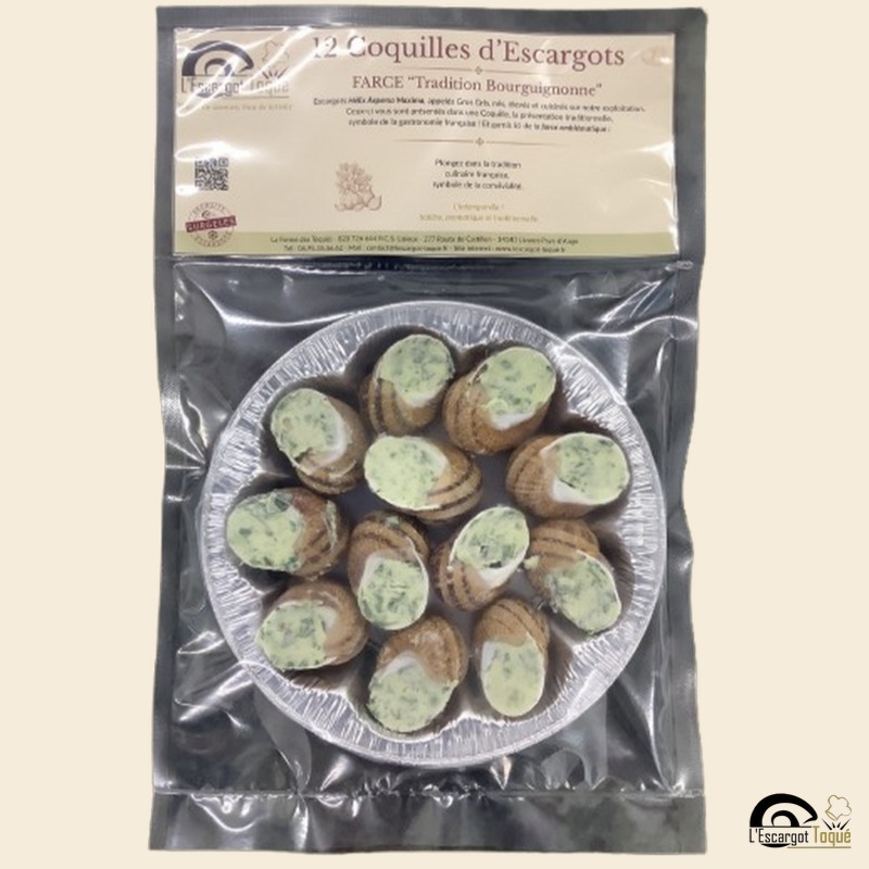 12 Escargots en Coquille Tradition Bourguignonne en Assiette Alu - COFTB12