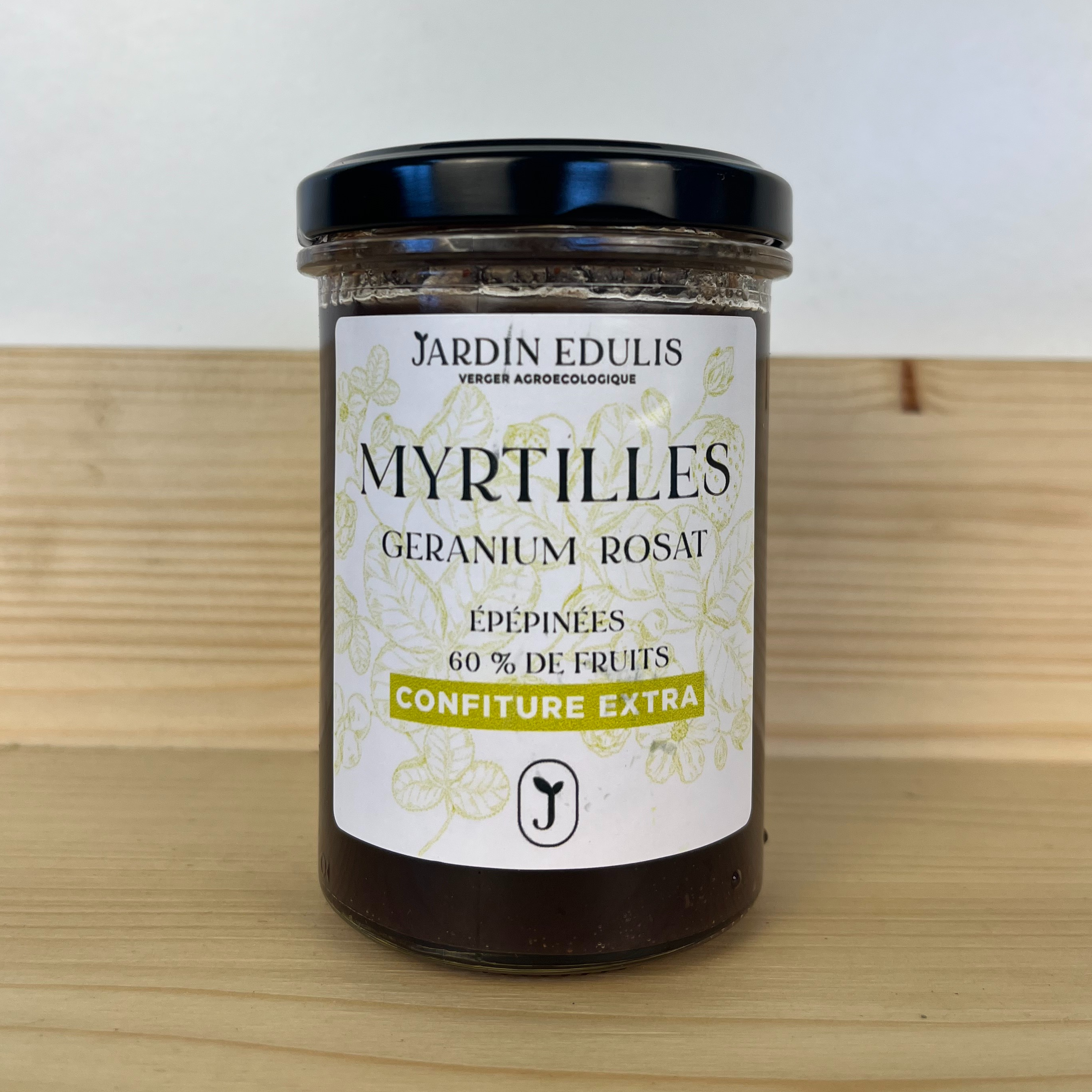 CONFITURE BIO Myrtille géranium rosat - 220g
