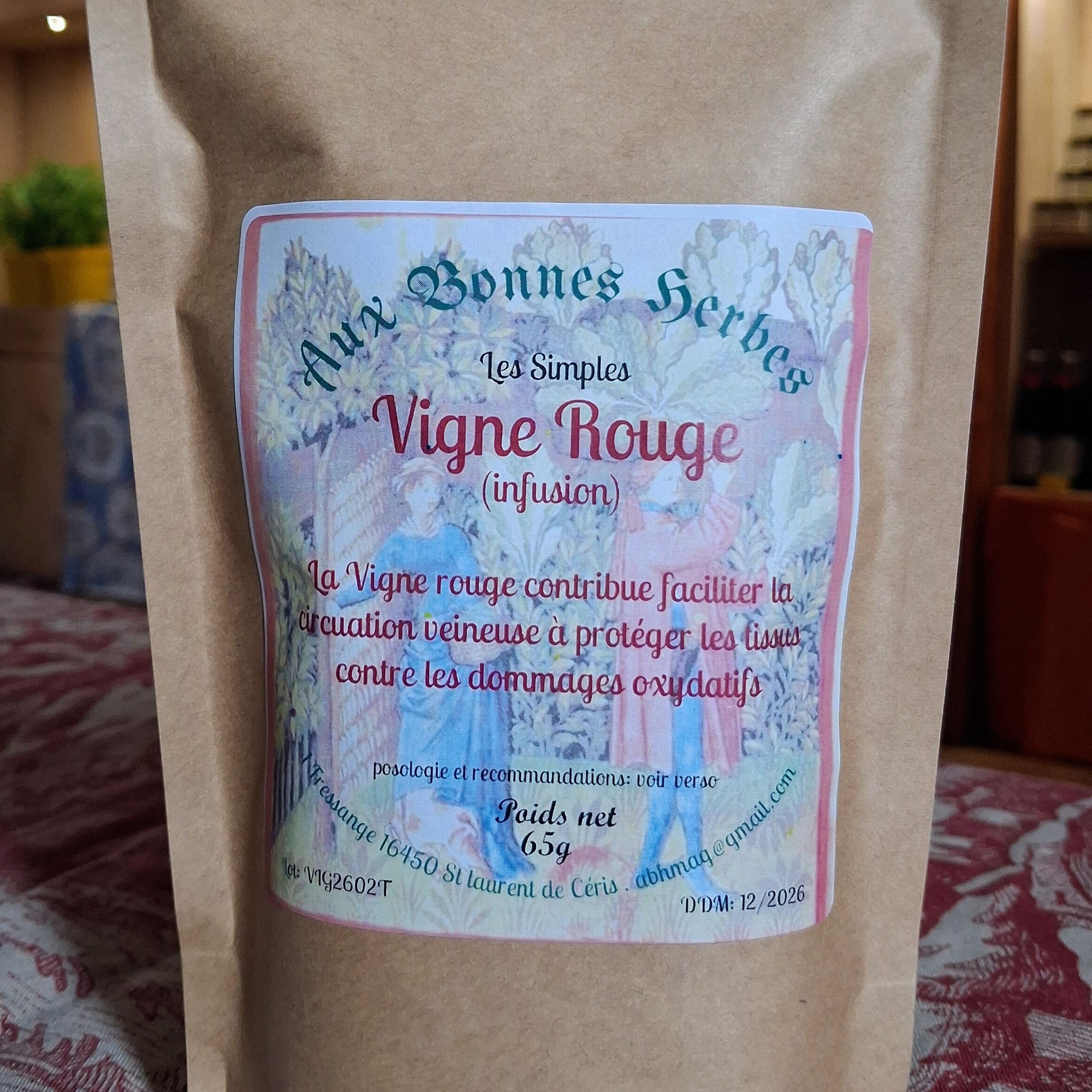 Vigne rouge feuilles bio - 65g
