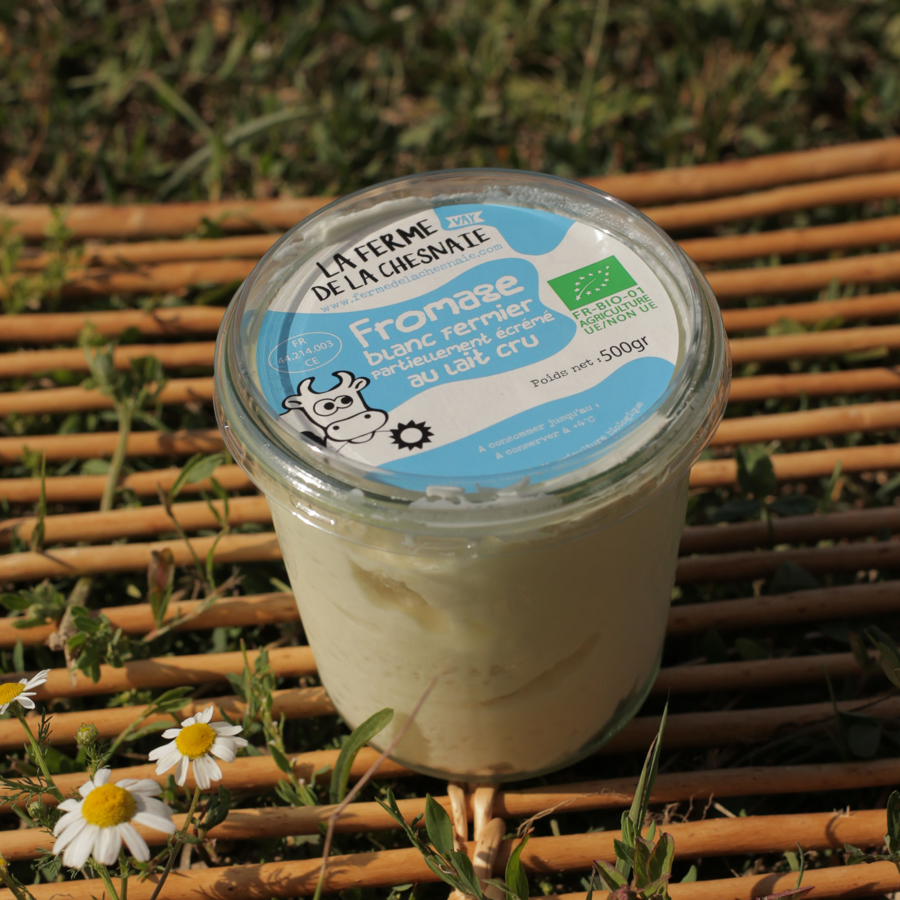 Fromage blanc fermier partiellement écrémé (20%) (+0,80€ pot) - 500g