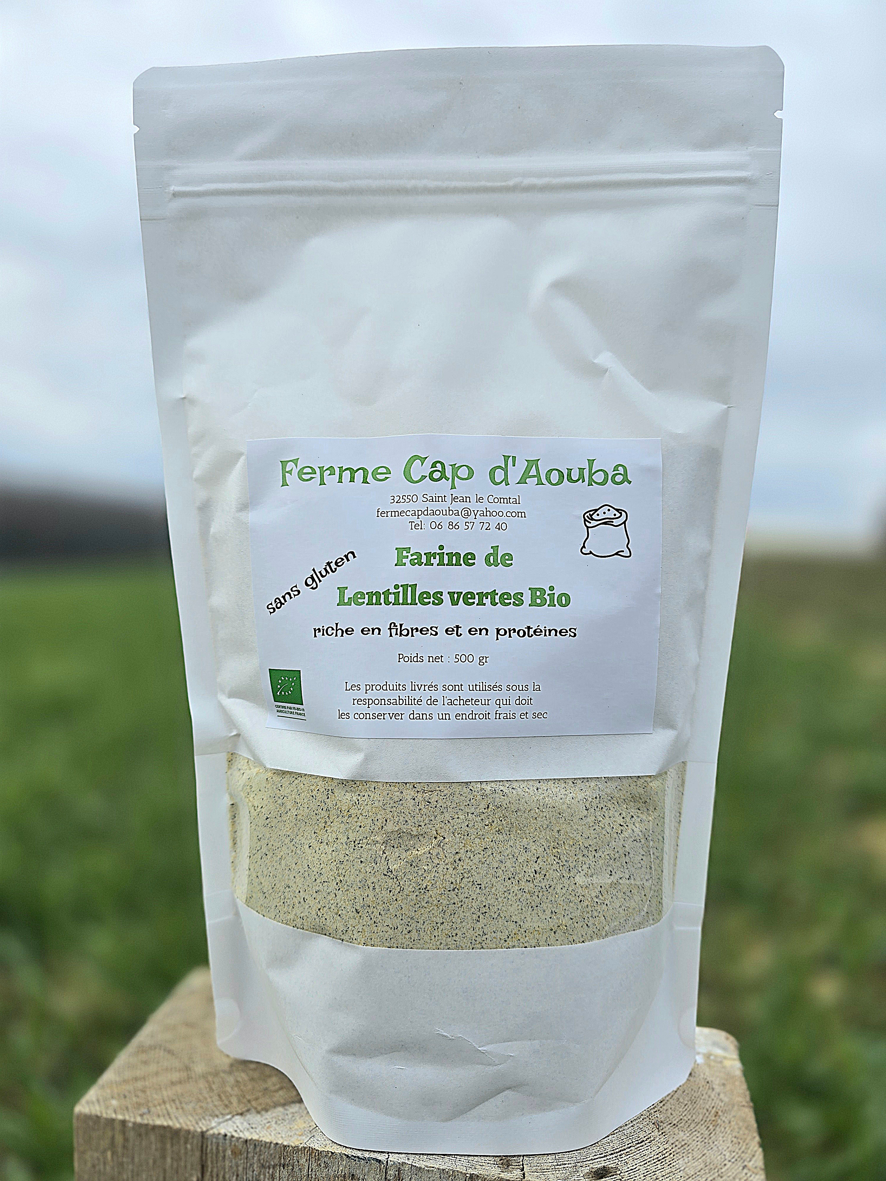 Farine de Lentilles vertes biologique - 500g