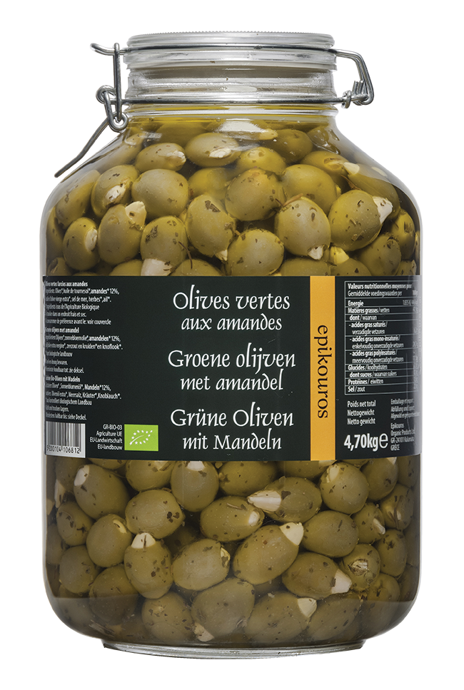 Olives vertes farcies aux amandes - 200g