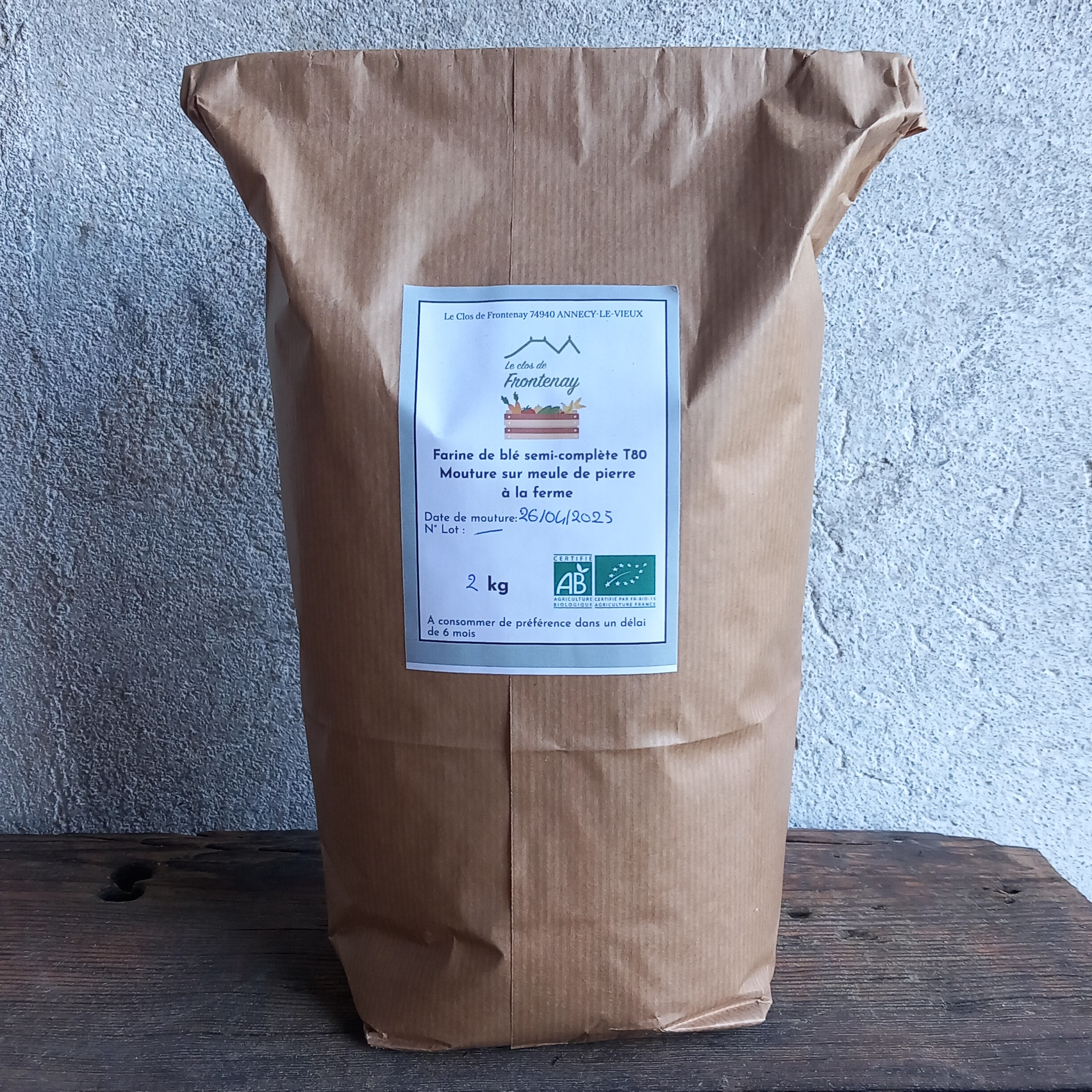 Farine de blé semi-complète T80 - 2kg