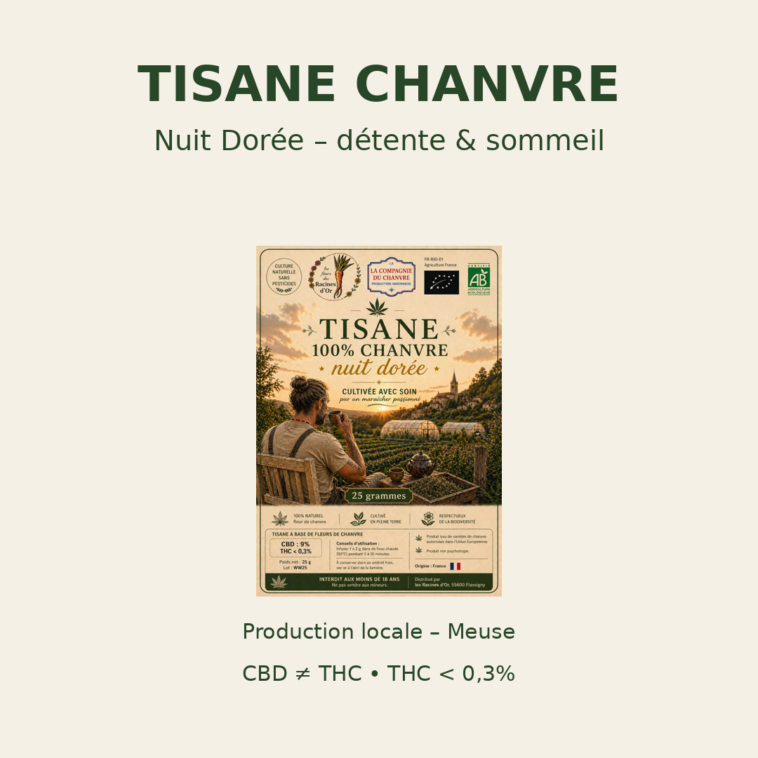 Tisane 100% chanvre NUIT DOREE (25 gr) - 25g