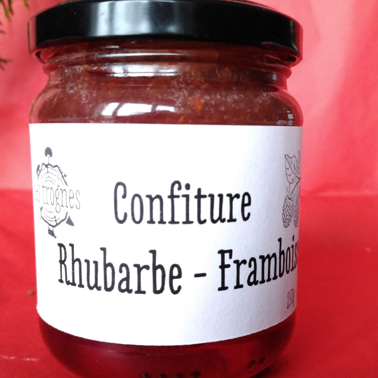 Confiture de rhubarbe- framboise - 250g
