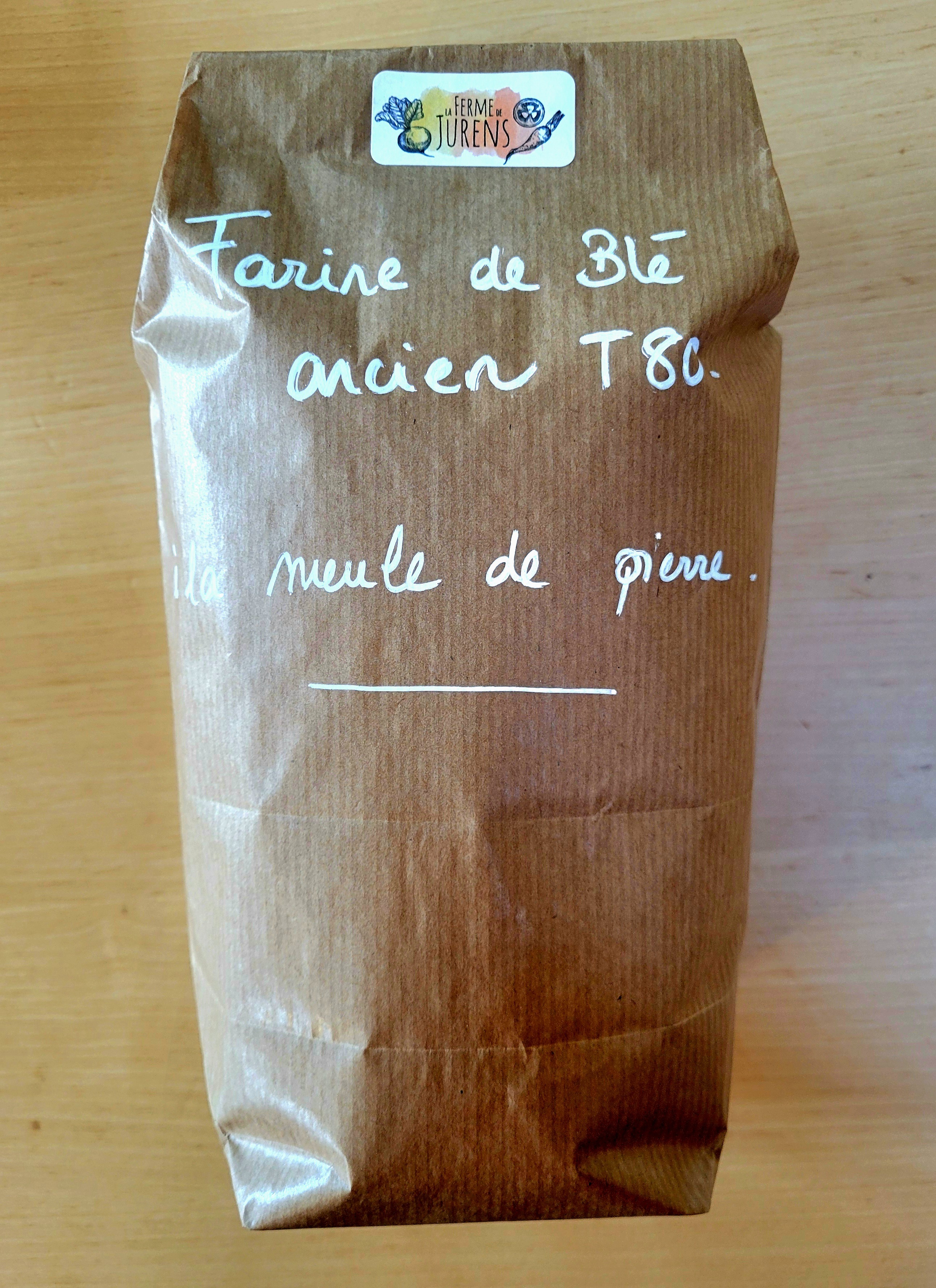 Farine de blé ancien T80 à la meule de pierre - 1kg