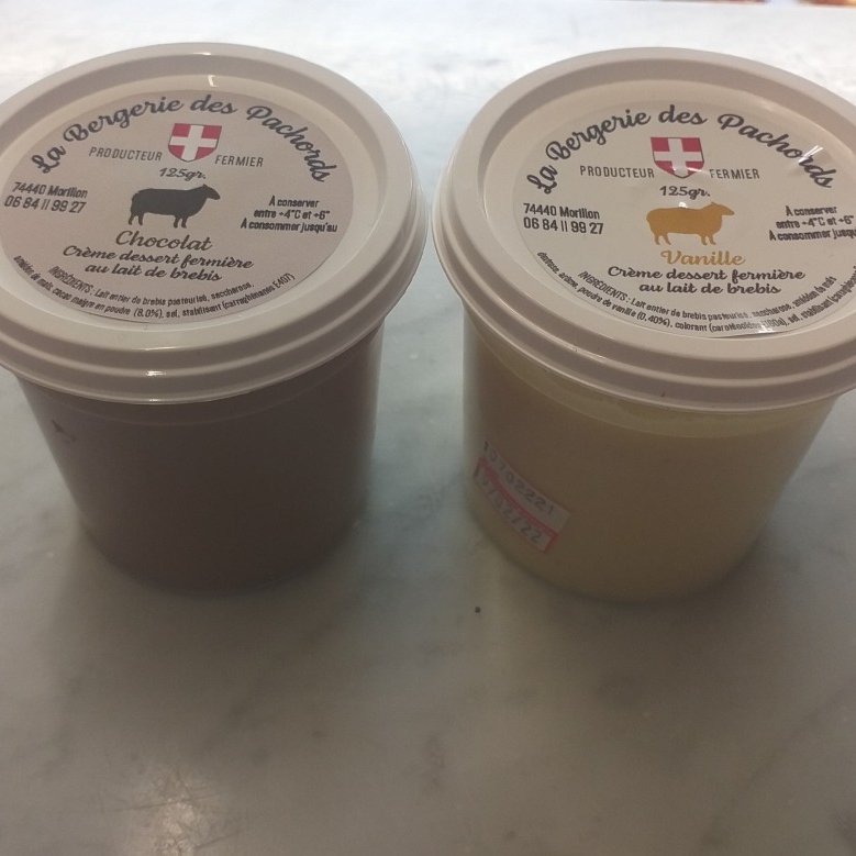 Crème dessert panaché au lait de brebis pack de 4 pots - 500g