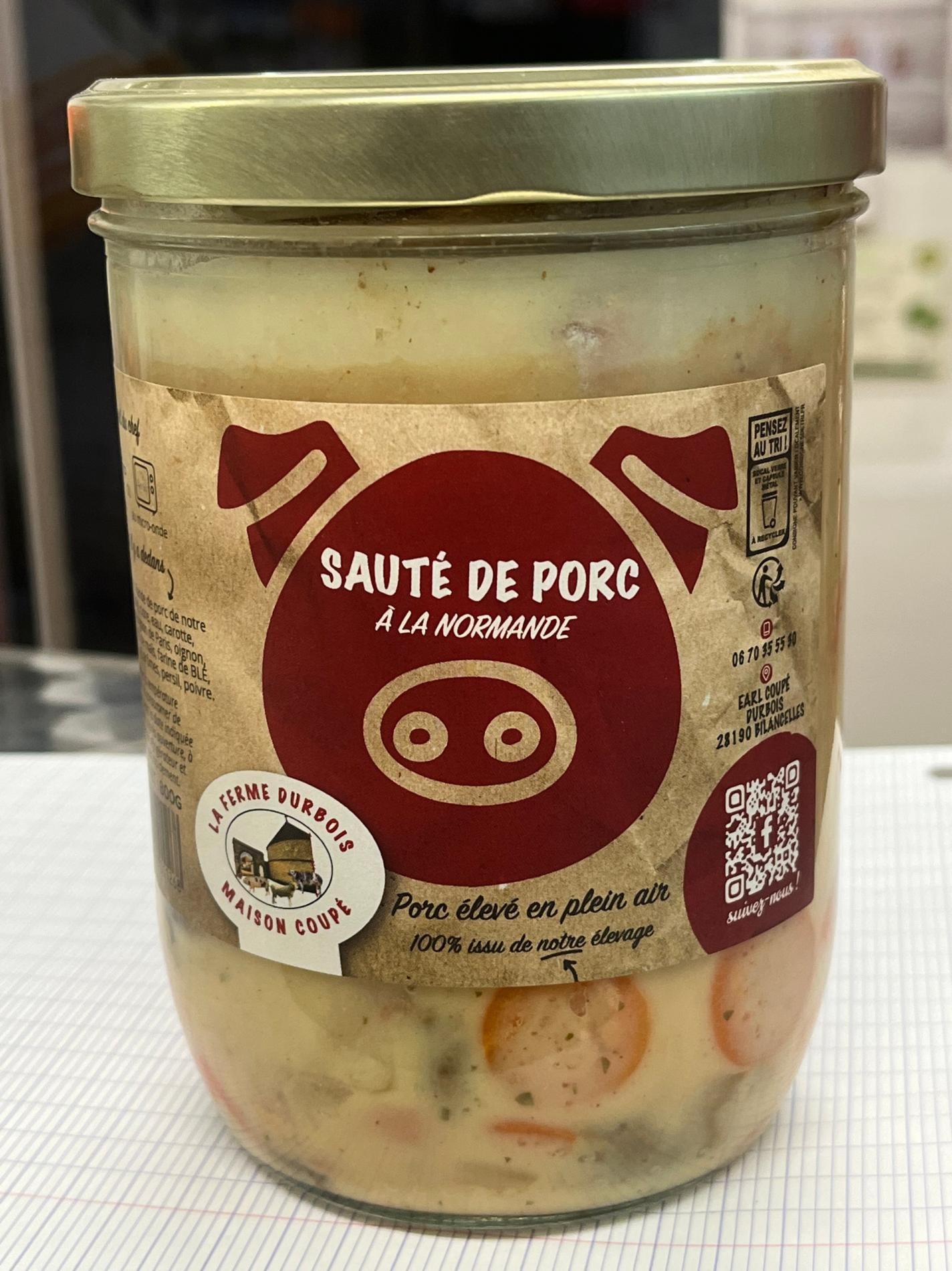 Sauté de porc à la normande en bocal - 800g